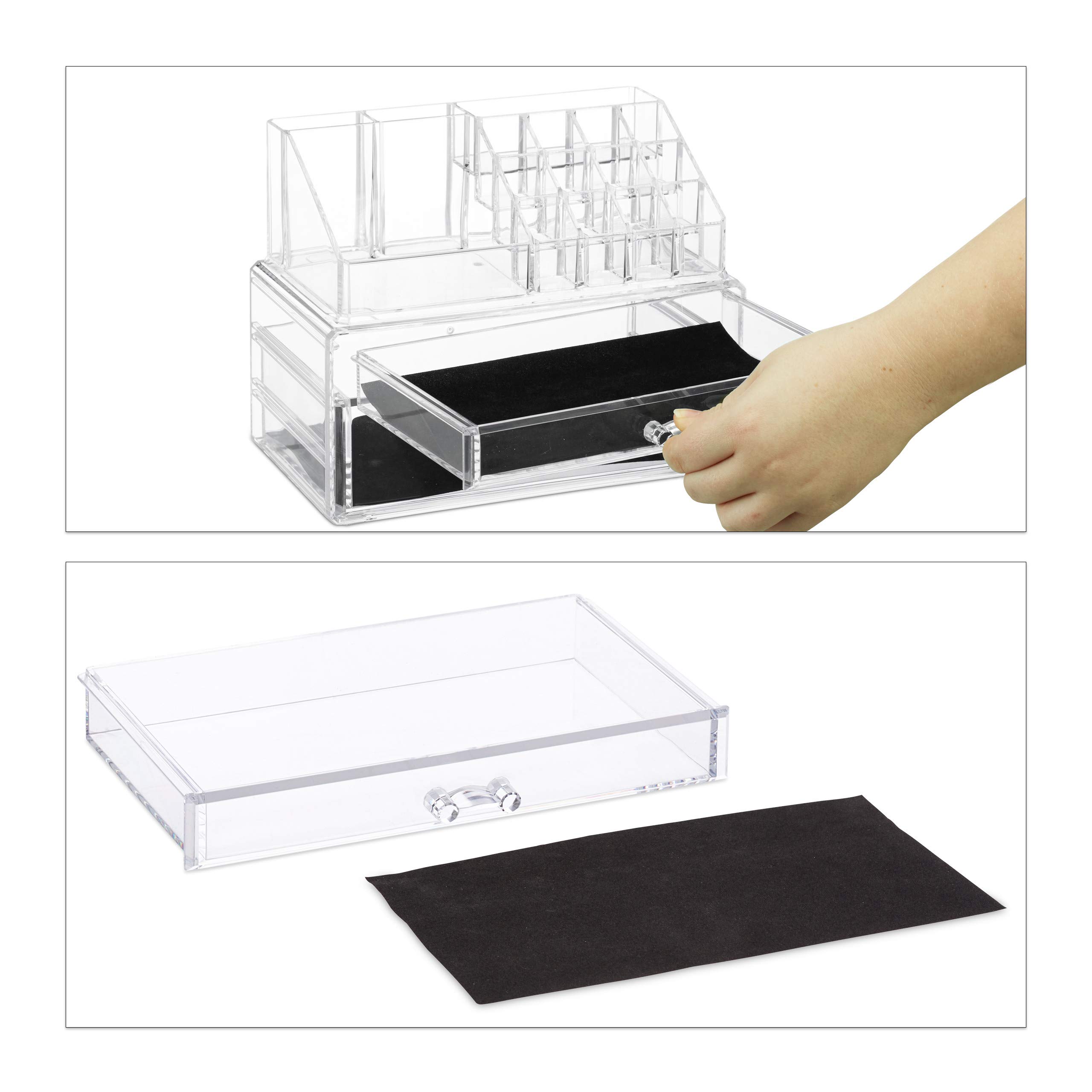 relaxdays-make-up-organizer-transparent-mit-2-schubladen-kosmetikorganizer image 8