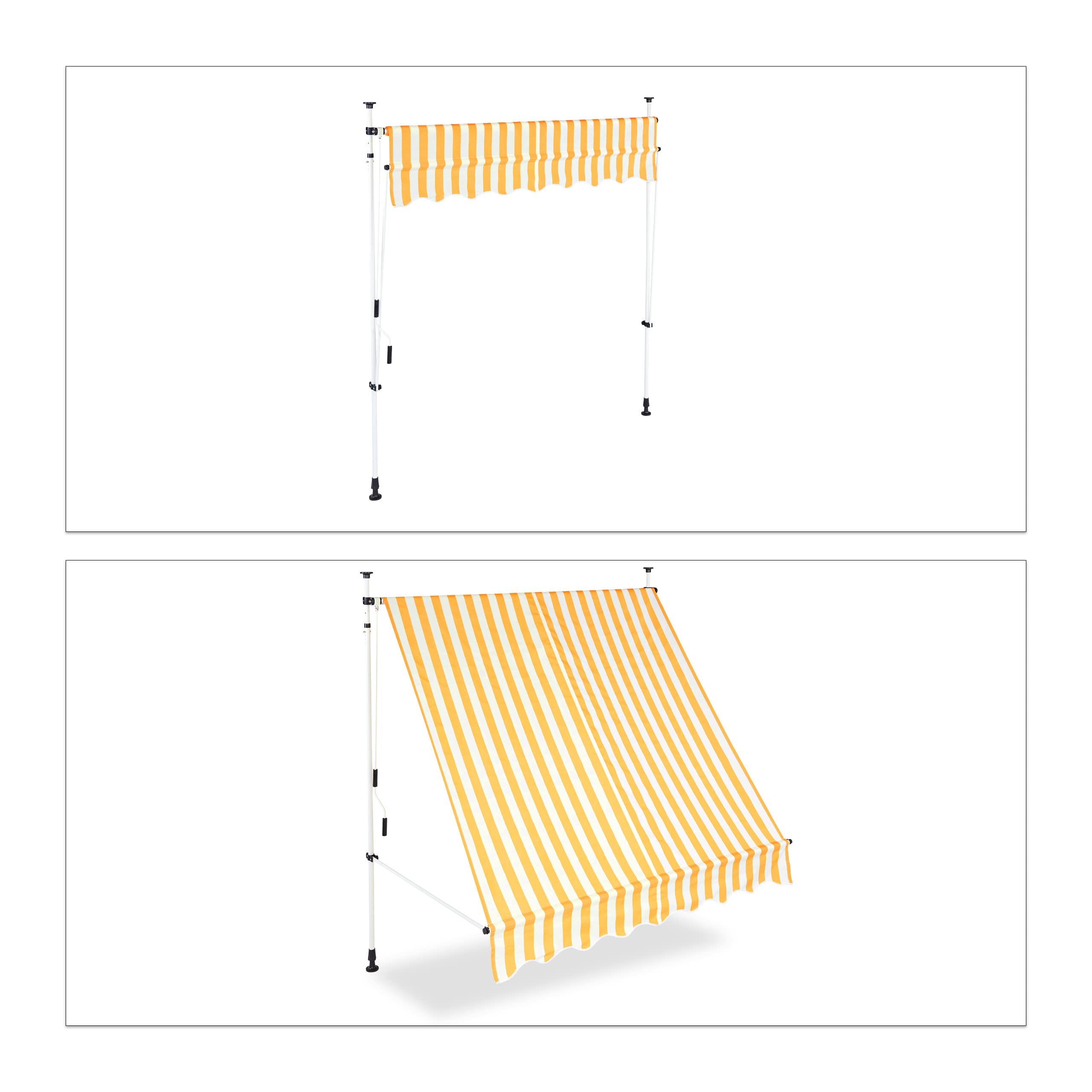 relaxdays-klemmmarkise-balkon-sonnenschutz-200-cm-breit-gelb-gestreift image 5