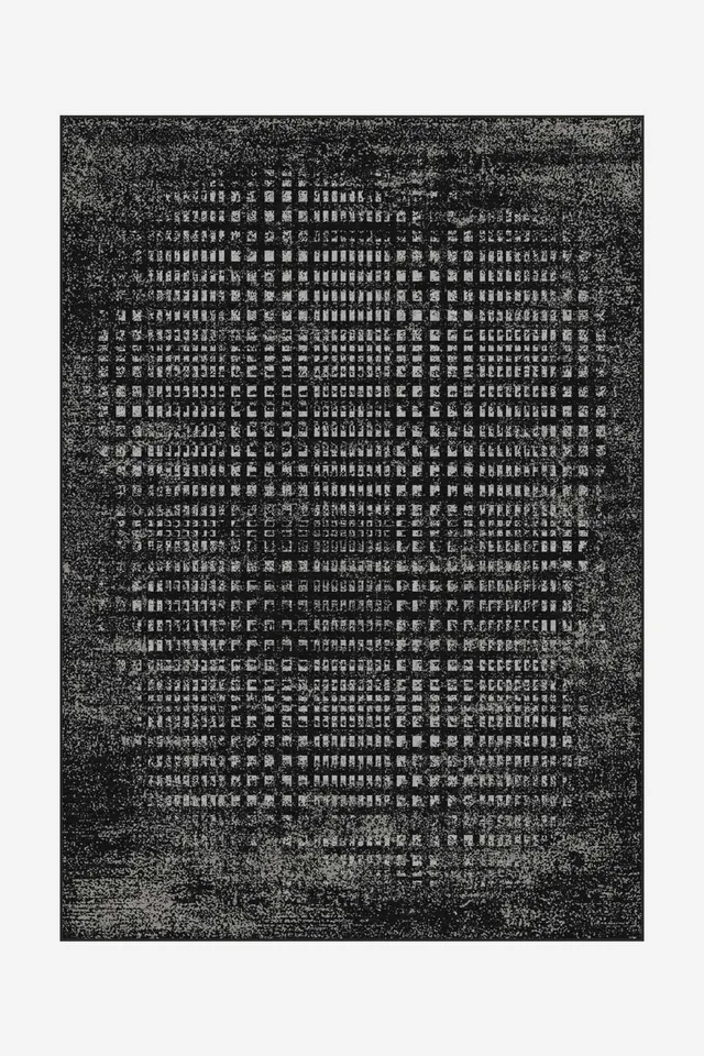 teppana-mika-graphit-teppich-waschbarer-geometrischer-teppich-in-grau-schwarz image 1