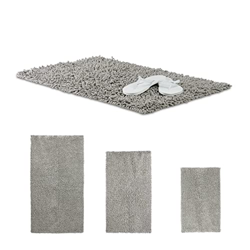 relaxdays-shaggy-badematte-hochflor-teppich-80-x-50-cm-grau image 8