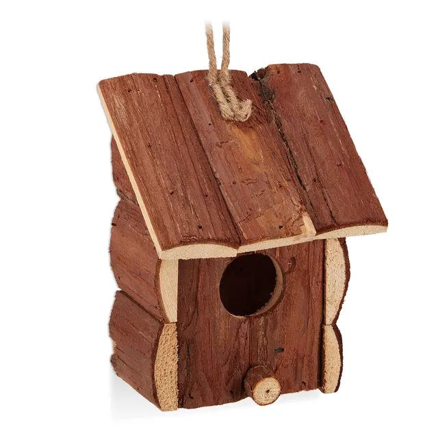 relaxdays-mini-vogelhaus-holz-unbehandelt-natur-deko image 1