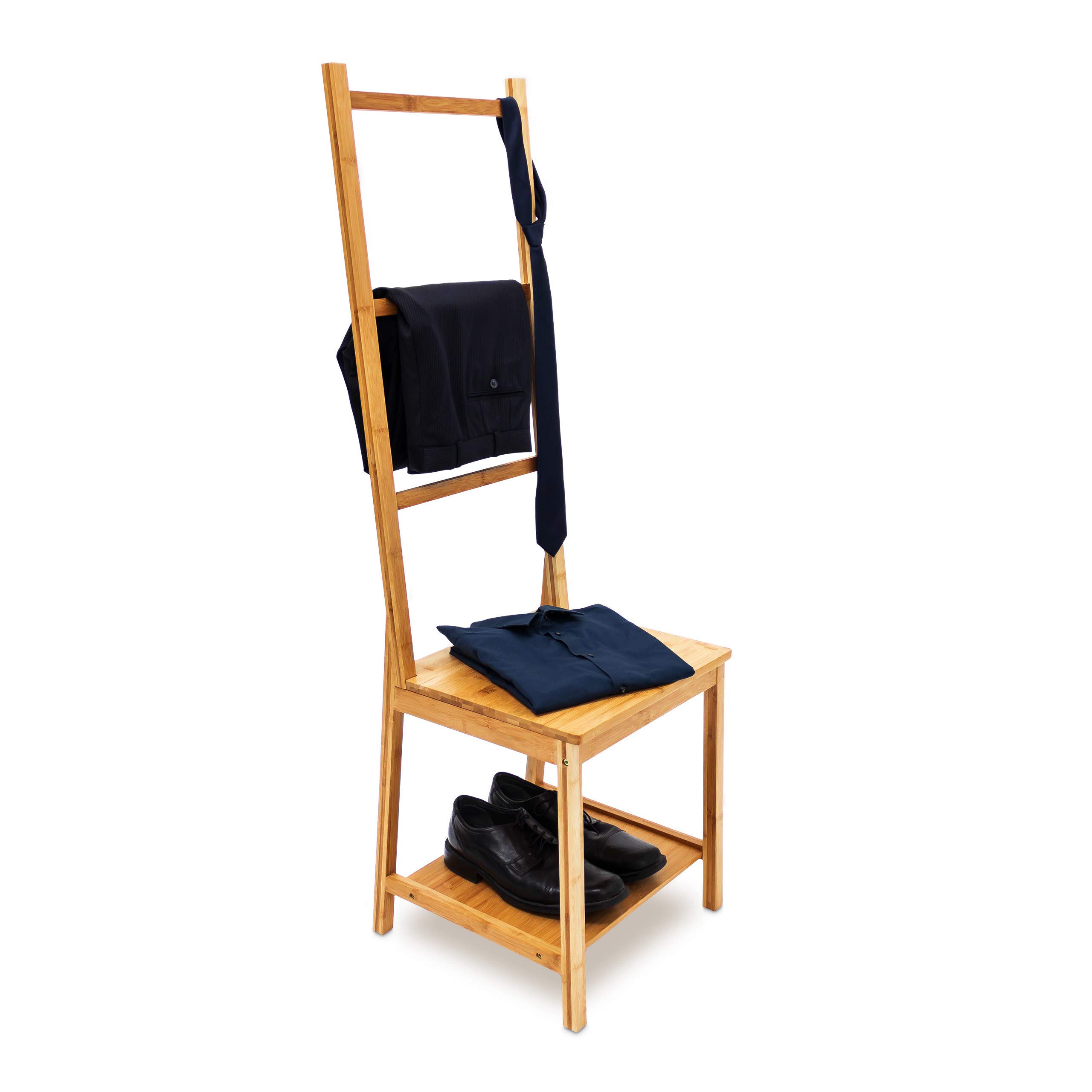 relaxdays-kleiderstuhl-bambus-herrendiener-133x40x42-cm-natur image 1