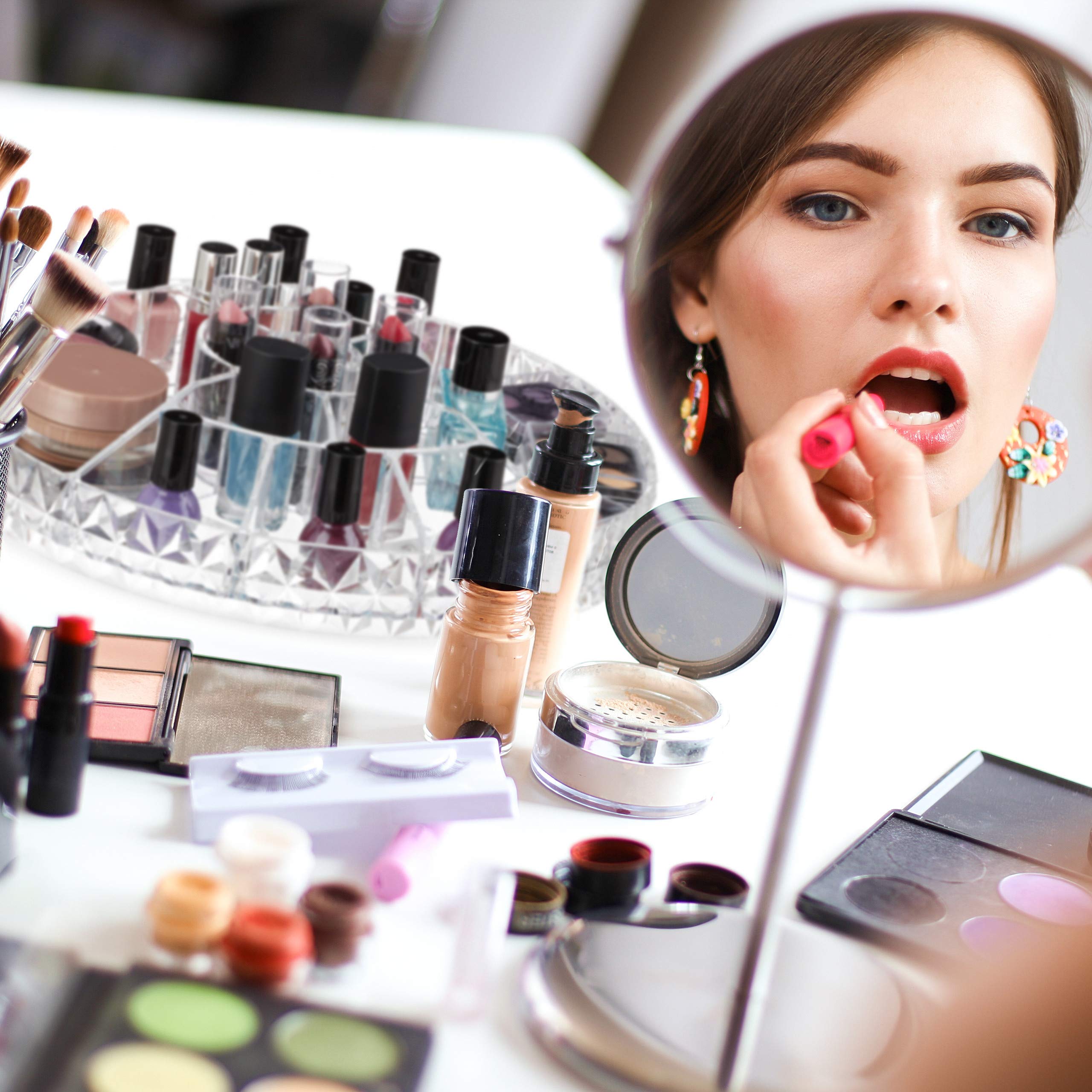 relaxdays-make-up-organizer-drehbar-17-f-cher-transparent image 3