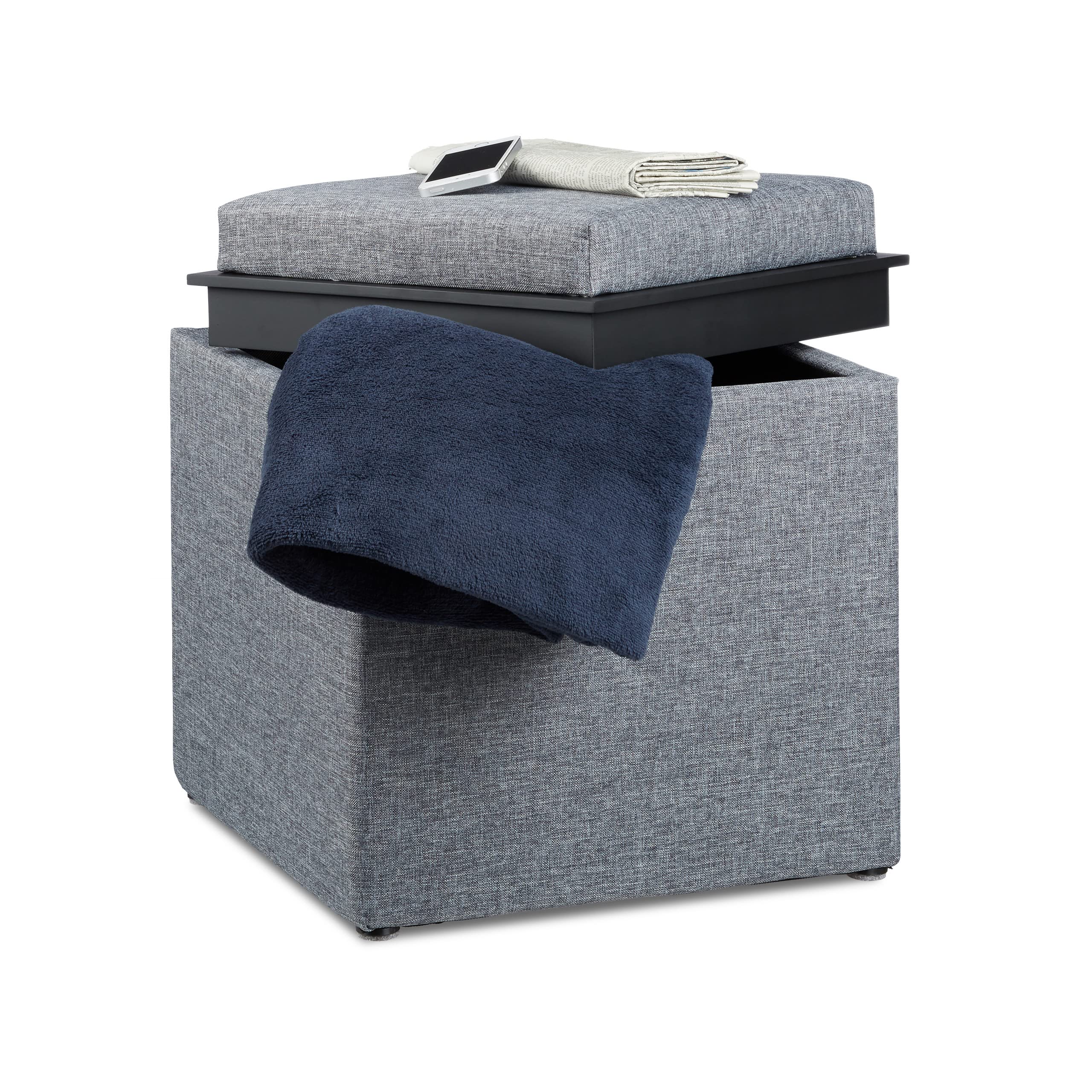 relaxdays-sitzhocker-mit-stauraum-42-x-40-5-x-40-5-cm-leinen-optik-grau image 1
