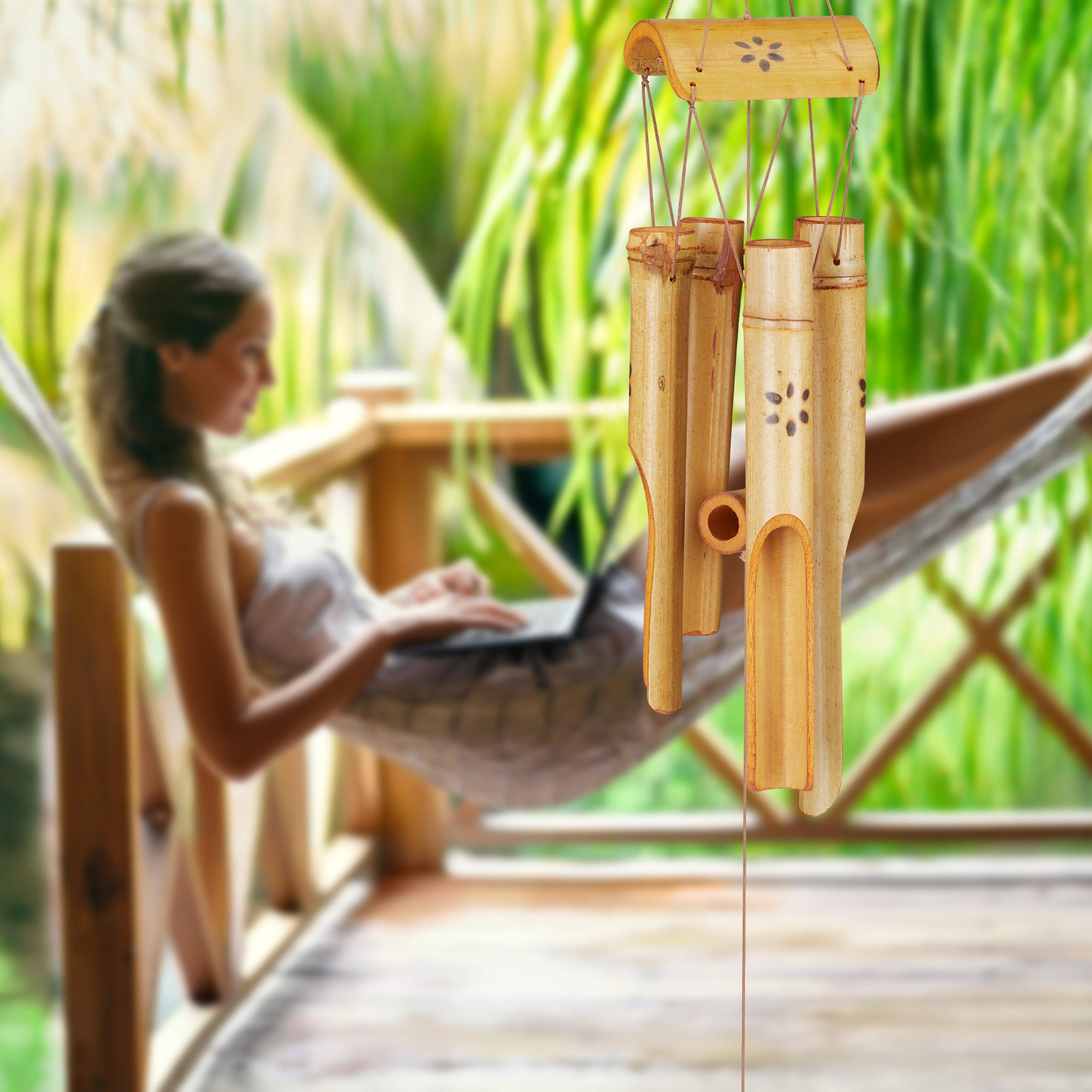 relaxdays-windspiel-bambus-73-cm-natur-klangspiel-wetterfest-5-rohre image 2