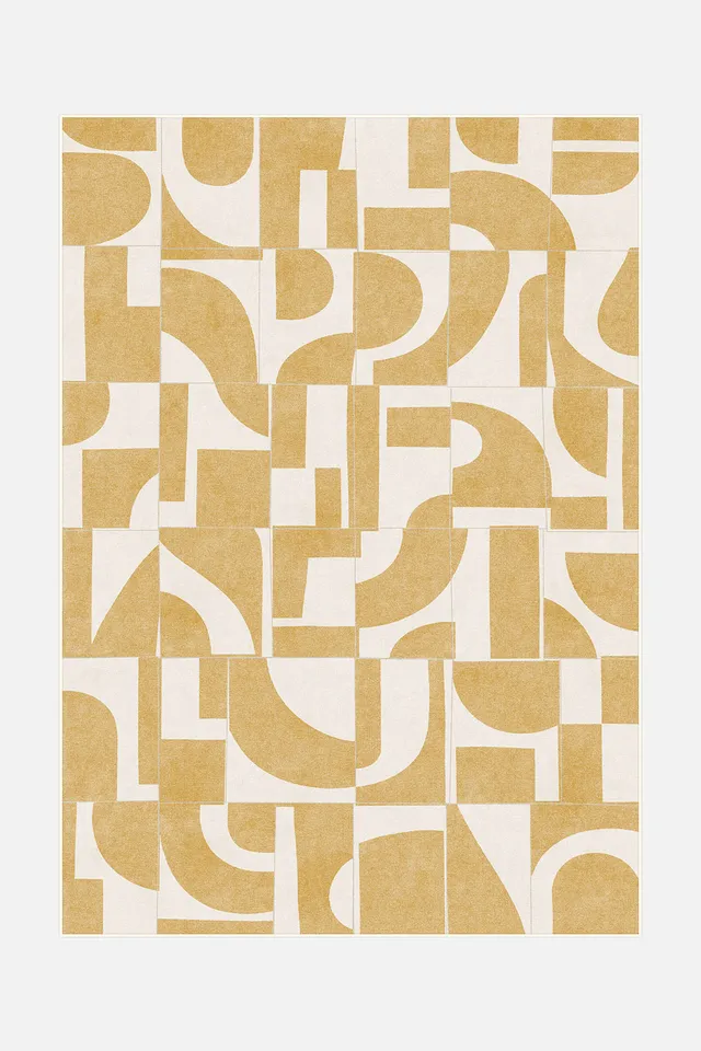 teppana-vika-sonne-teppich-waschbar-gelb-orange image 1