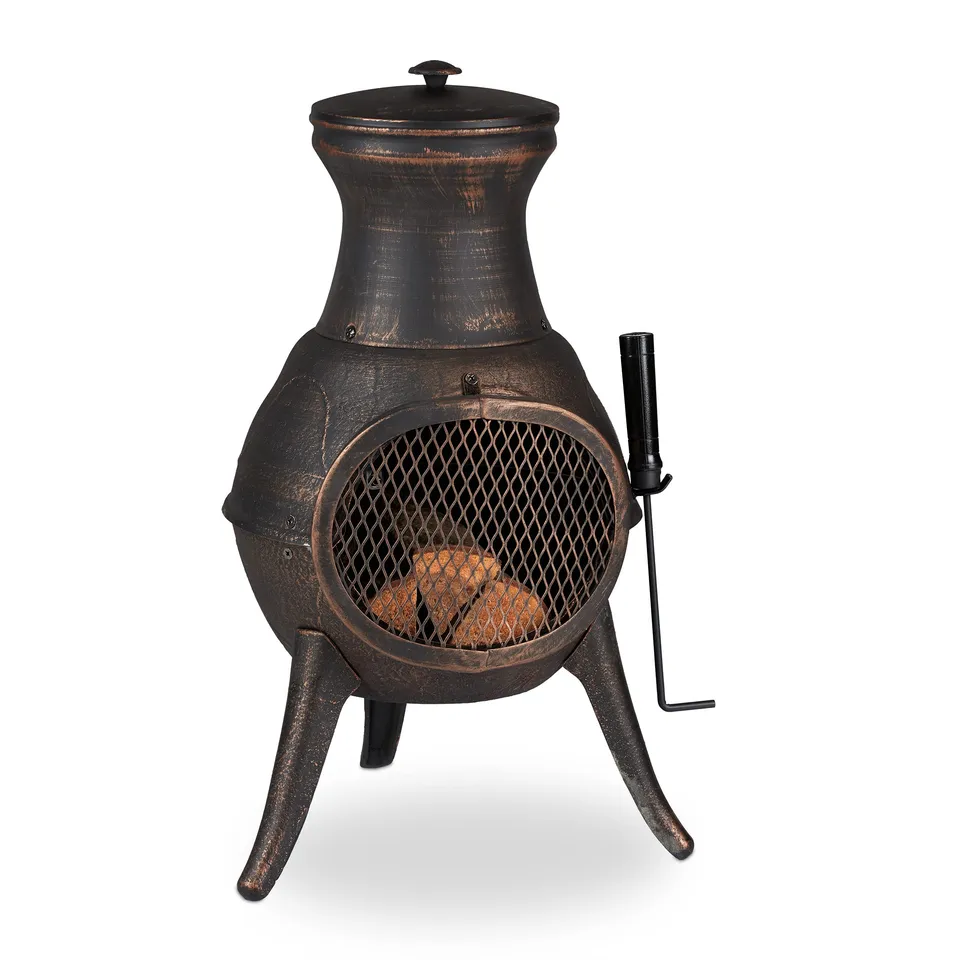 relaxdays-terrassenofen-gartenkamin-gusseisen-schwarz-bronze-71-5-x-39-x-35-cm image 1