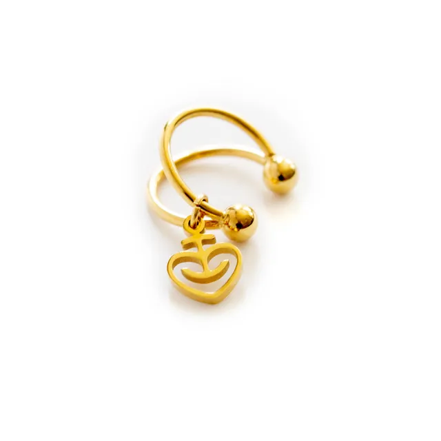 astra-two-rings-ear-cuff-ohrklemme-herzanker-edelstahl-gold-1-st-ck image 1