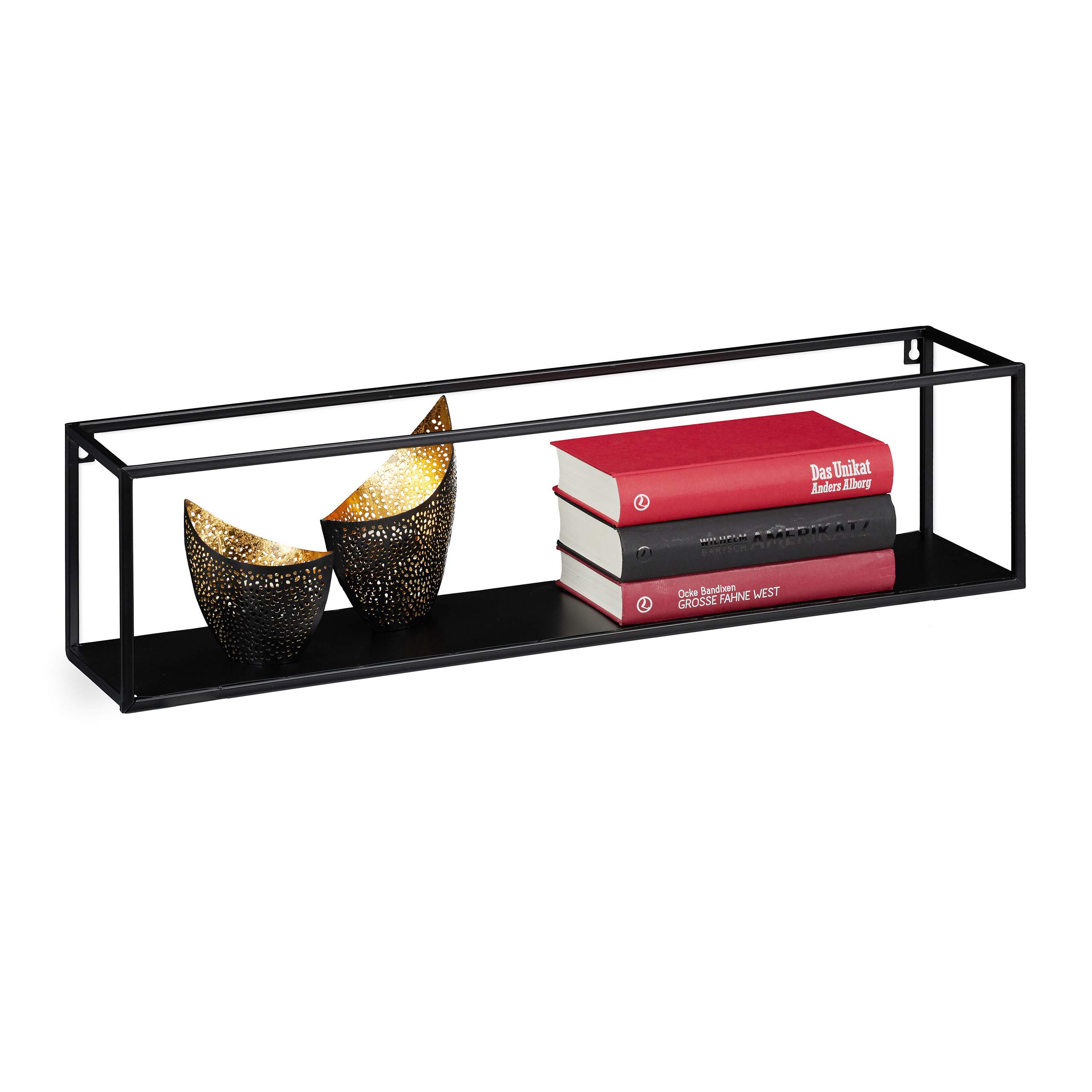 relaxdays-wandregal-metall-schwarz-industrial-16x65x15-cm-5-kg image 1