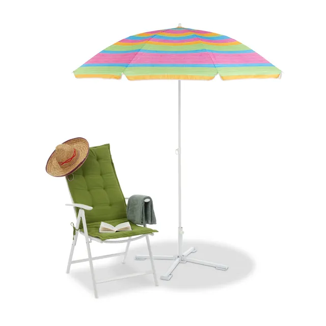 relaxdays-strandschirm-gestreift-bunt-h-henverstellbar-200-x-170-cm image 1