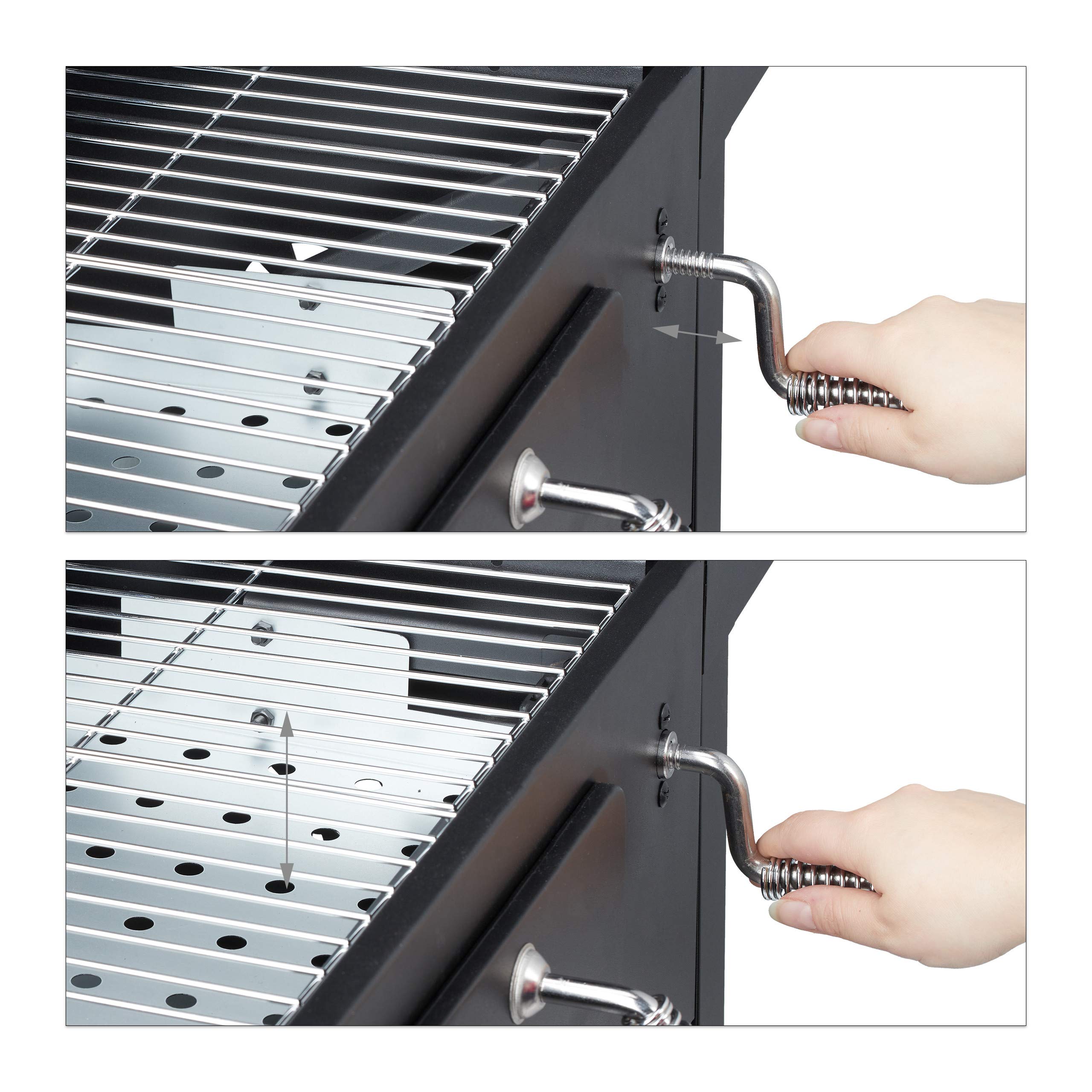 relaxdays-holzkohlegrill-grillwagen-bbq-smoker-schwarz-mit-deckel image 7