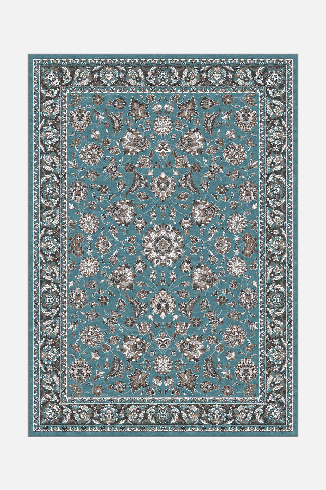 teppana-lilia-petrol-waschbarer-teppich image 1