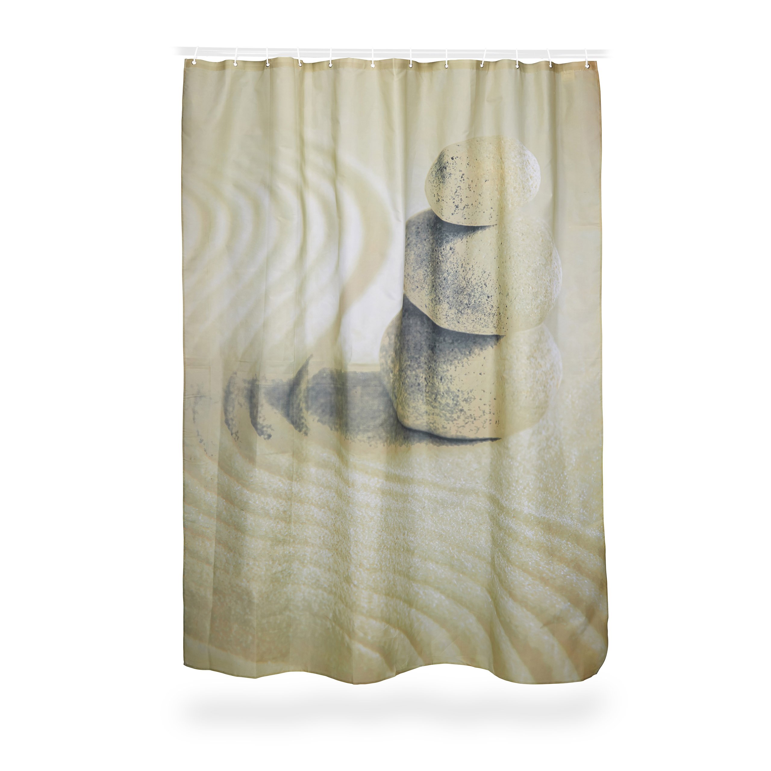 relaxdays-duschvorhang-steine-zen-200x180-cm-beige-waschbar image 3