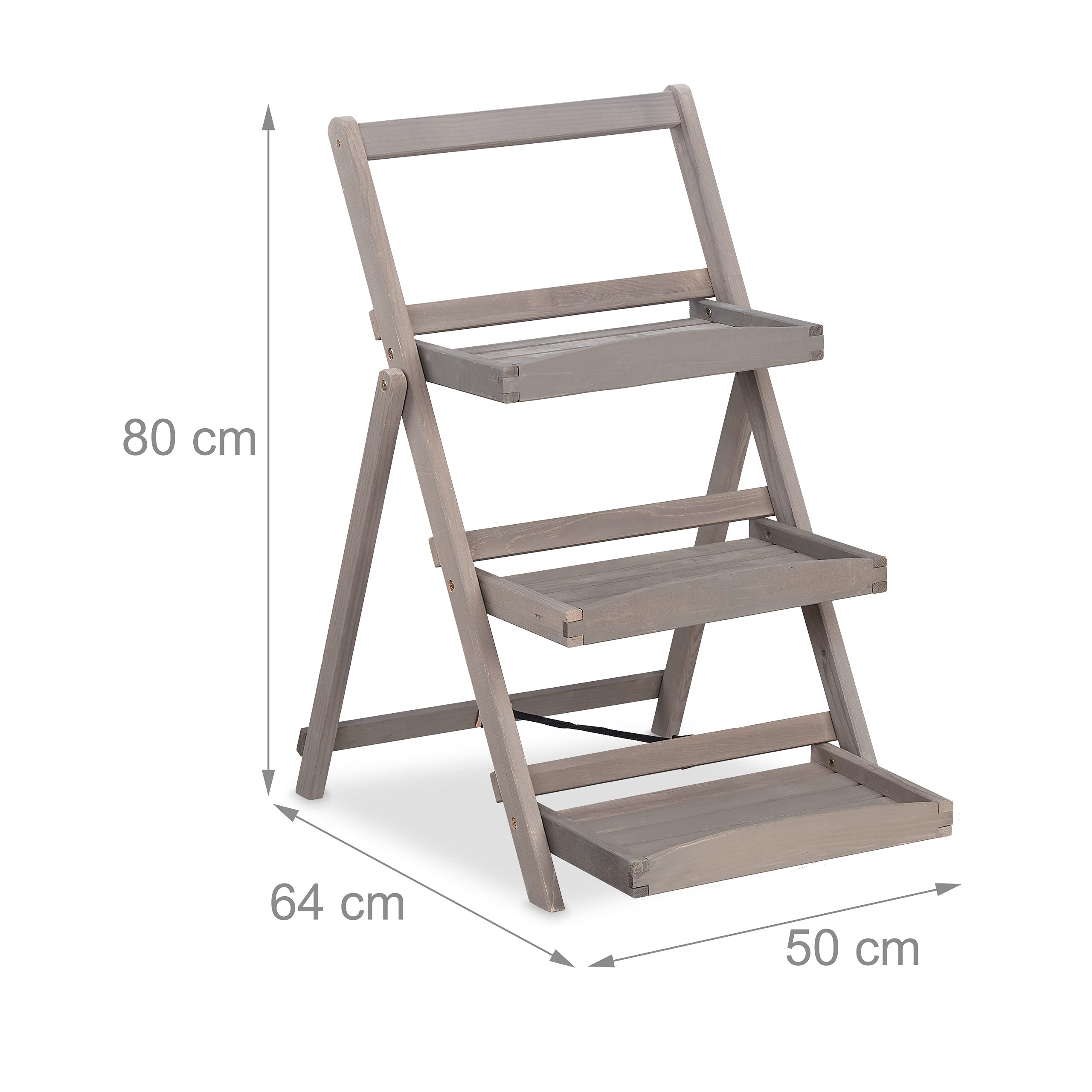 relaxdays-blumentreppe-3-etagen-holz-klappbar-grau-80x50x64-cm image 4