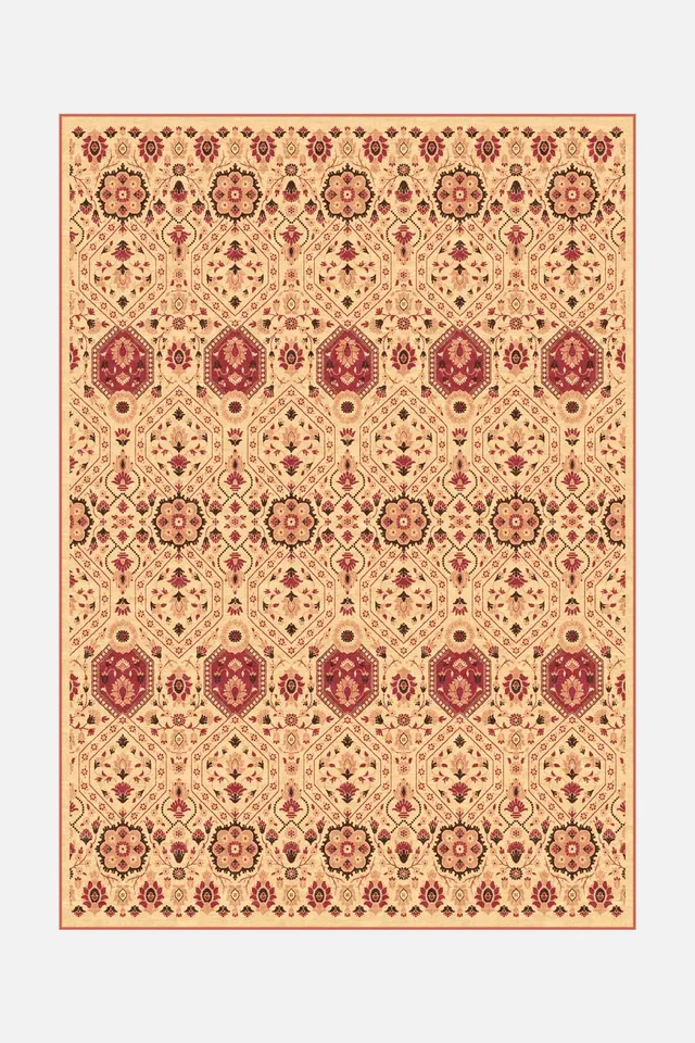 teppana-hangi-orange-teppich-waschbarer-floral-teppich-gelb-orange image 1