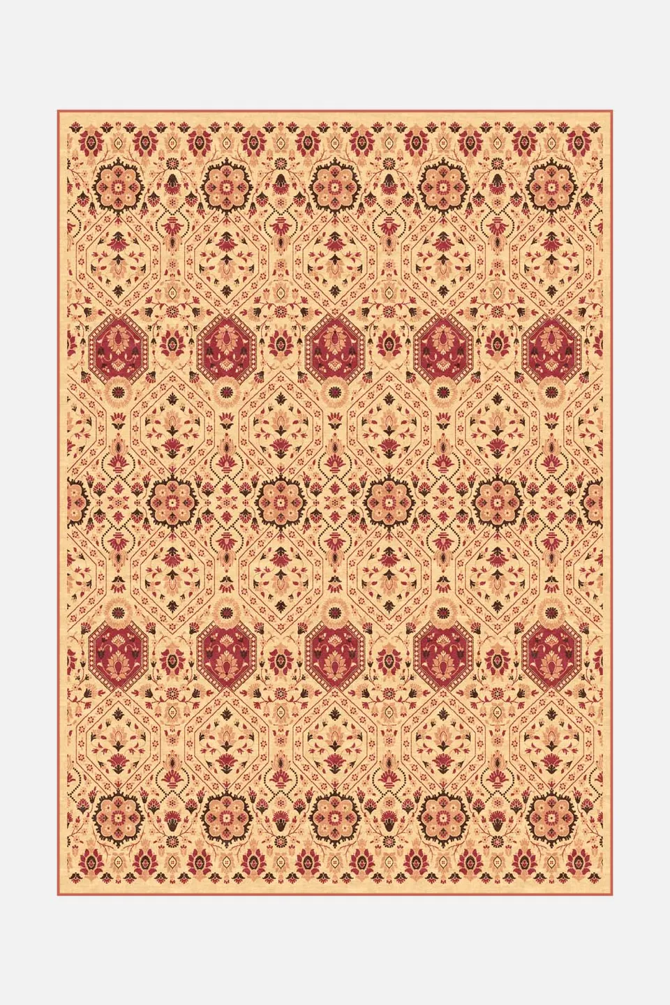 teppana-hangi-orange-teppich-waschbarer-floral-teppich-gelb-orange image 1