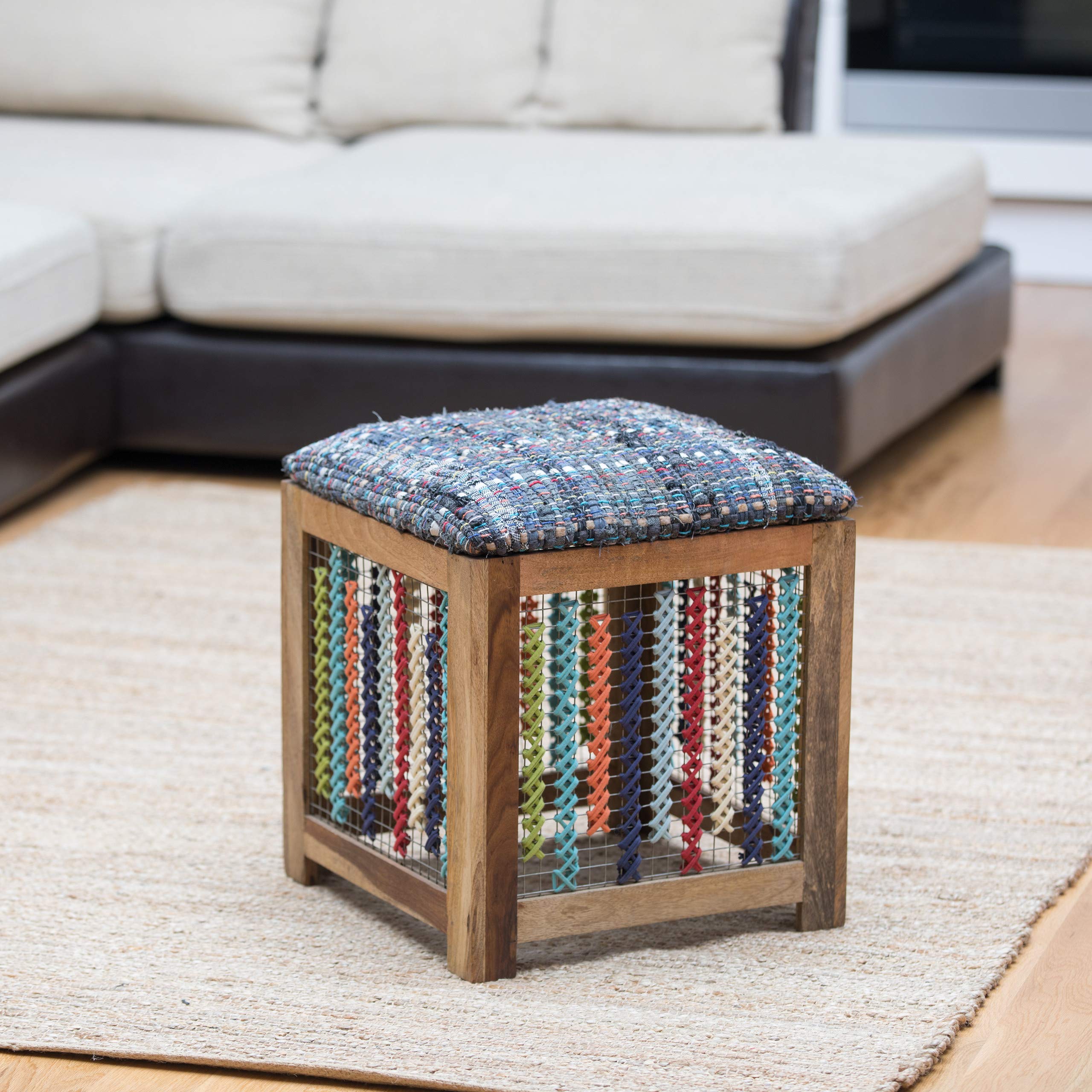 relaxdays-holzhocker-sitzw-rfel-handgefertigt-47-x-41-x-42-cm-natur-bunt image 2