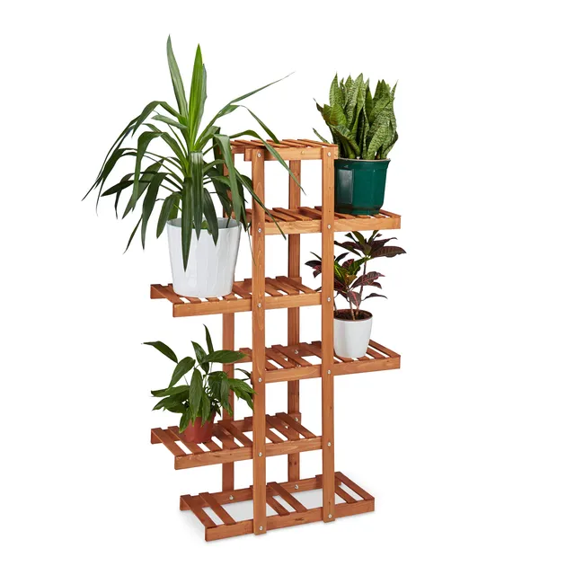 relaxdays-blumenregal-holz-5-ebenen-blumenst-nder-125x81x25-cm-hellbraun image 1
