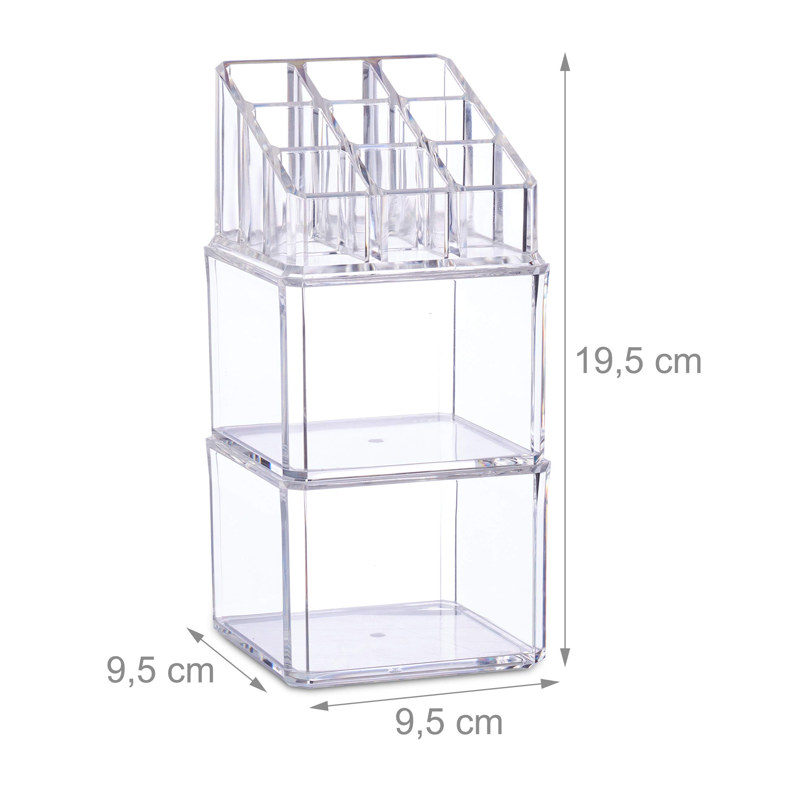 relaxdays-kosmetik-organizer-acryl-dreiteilig-transparent image 4