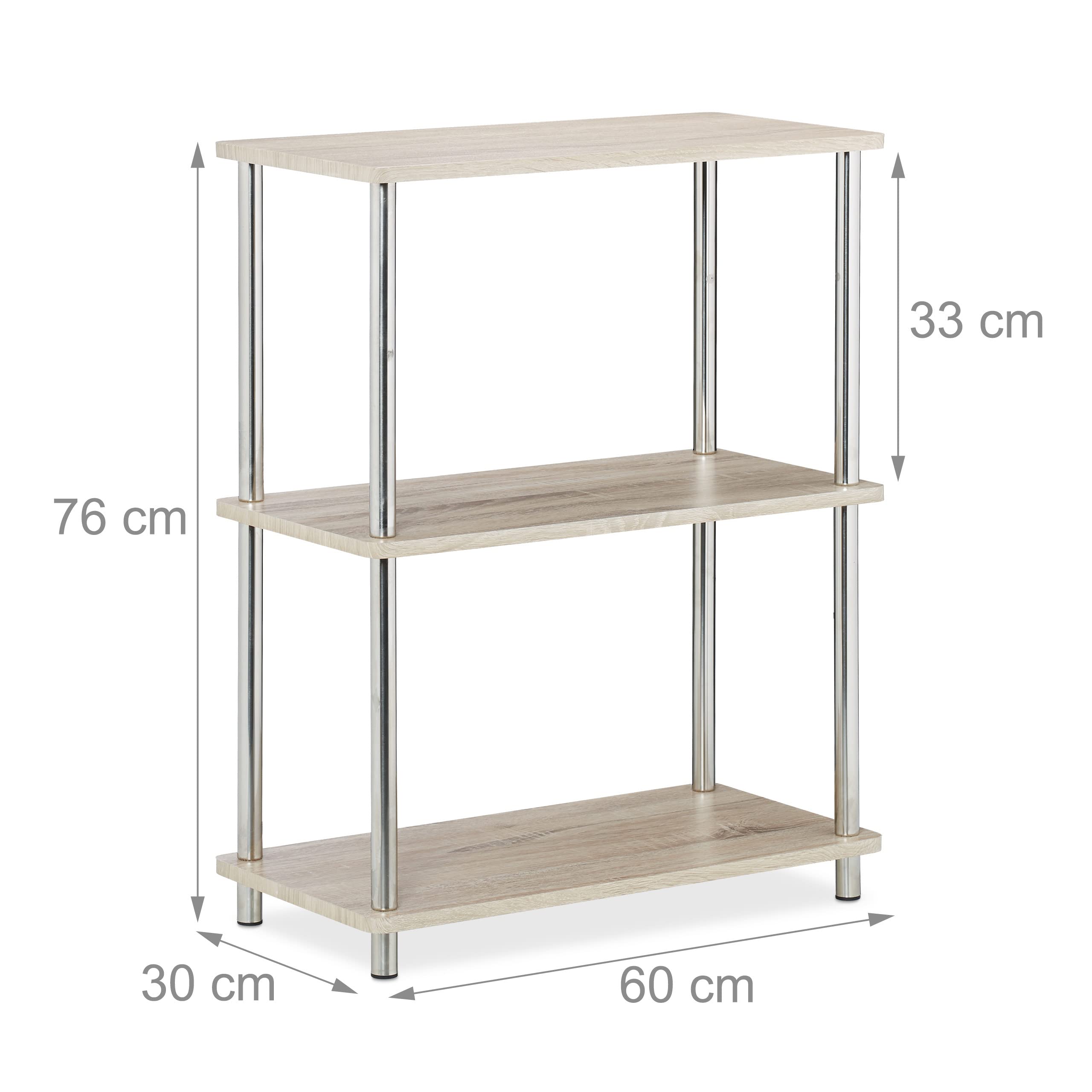 relaxdays-3-ebenen-regal-niedriges-k-chenregal-multifunktional-offen-mdf-metall- image 3