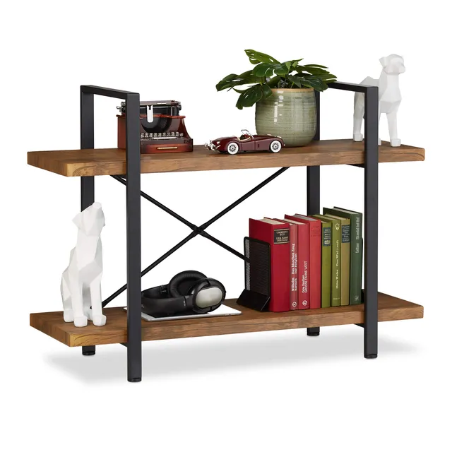 relaxdays-industrial-regal-2-ebenen-standregal-64-5-x-90-x-33-5-cm-braun image 1