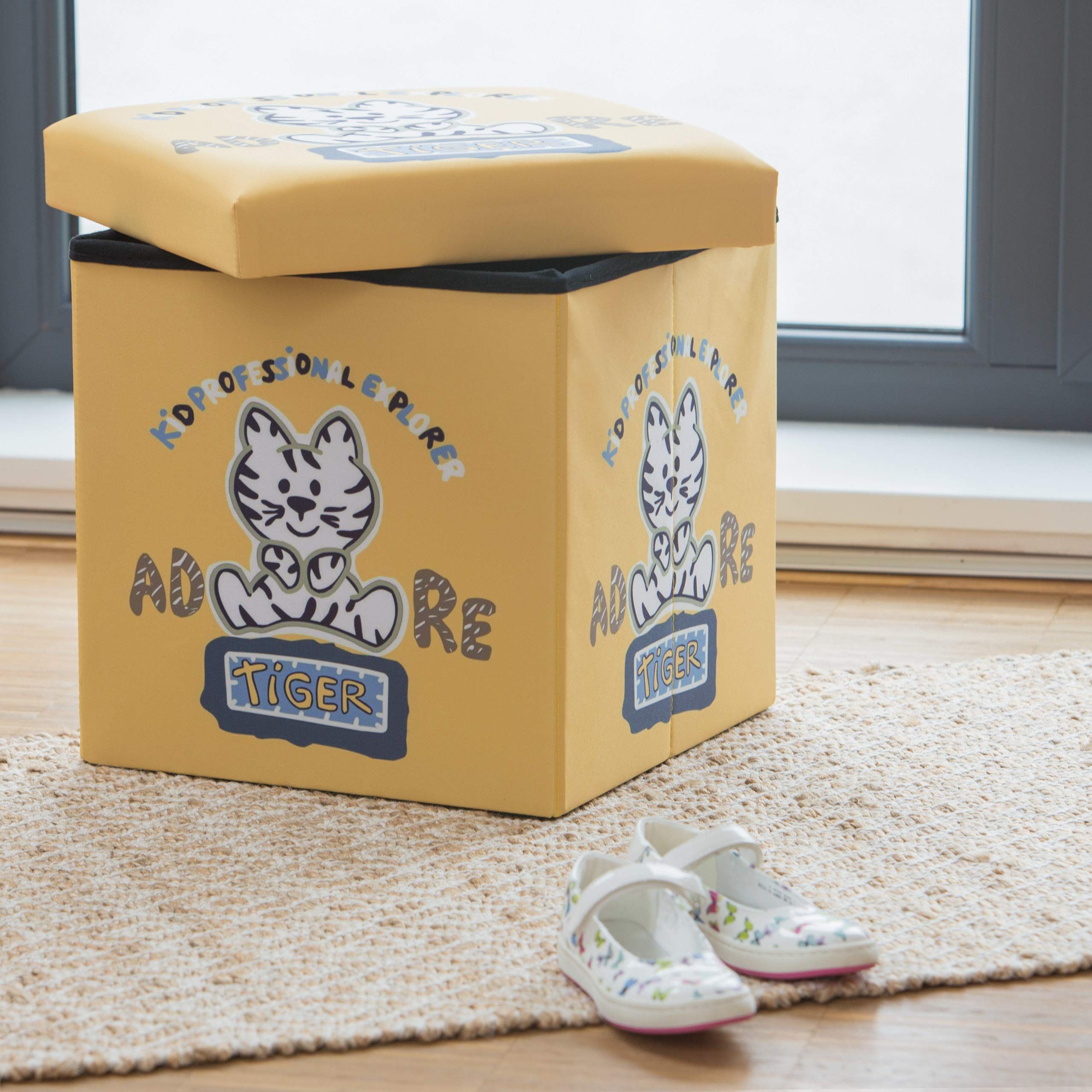 relaxdays-sitzhocker-kinder-tiger-38-x-38-x-38-cm-faltbare-aufbewahrungsbox-40-l image 2
