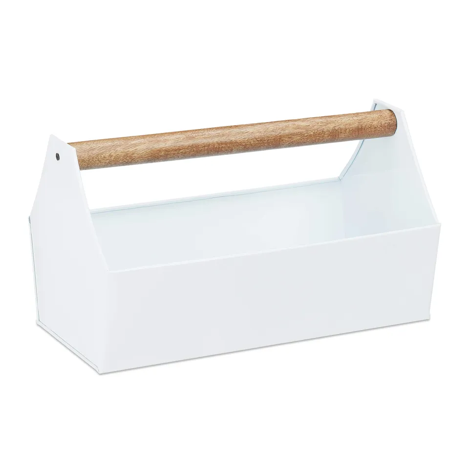 relaxdays-blumenkasten-werkzeugkasten-eisen-wei-20-x-36-x-20-cm image 1