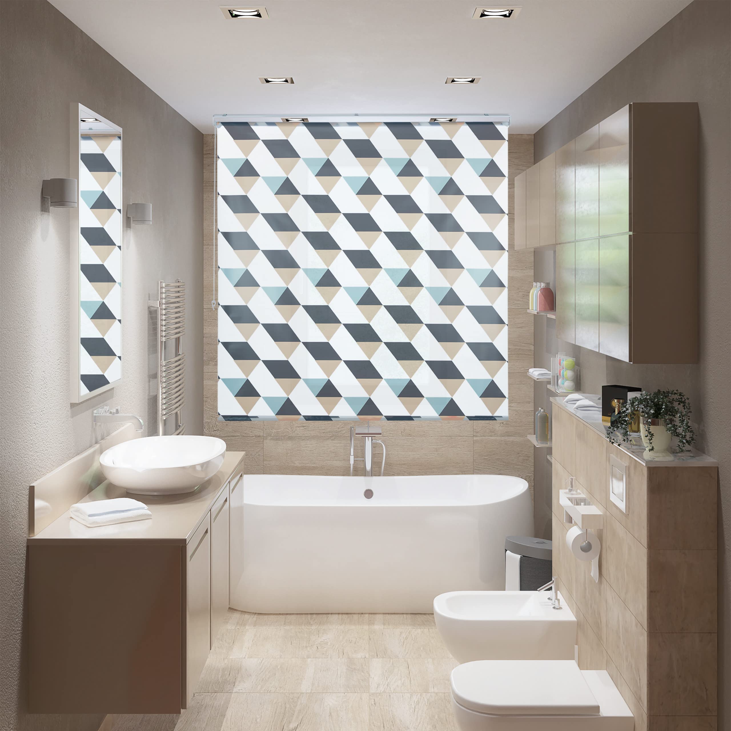 relaxdays-duschrollo-160x240-cm-dreieck-bunt-seilzug image 2