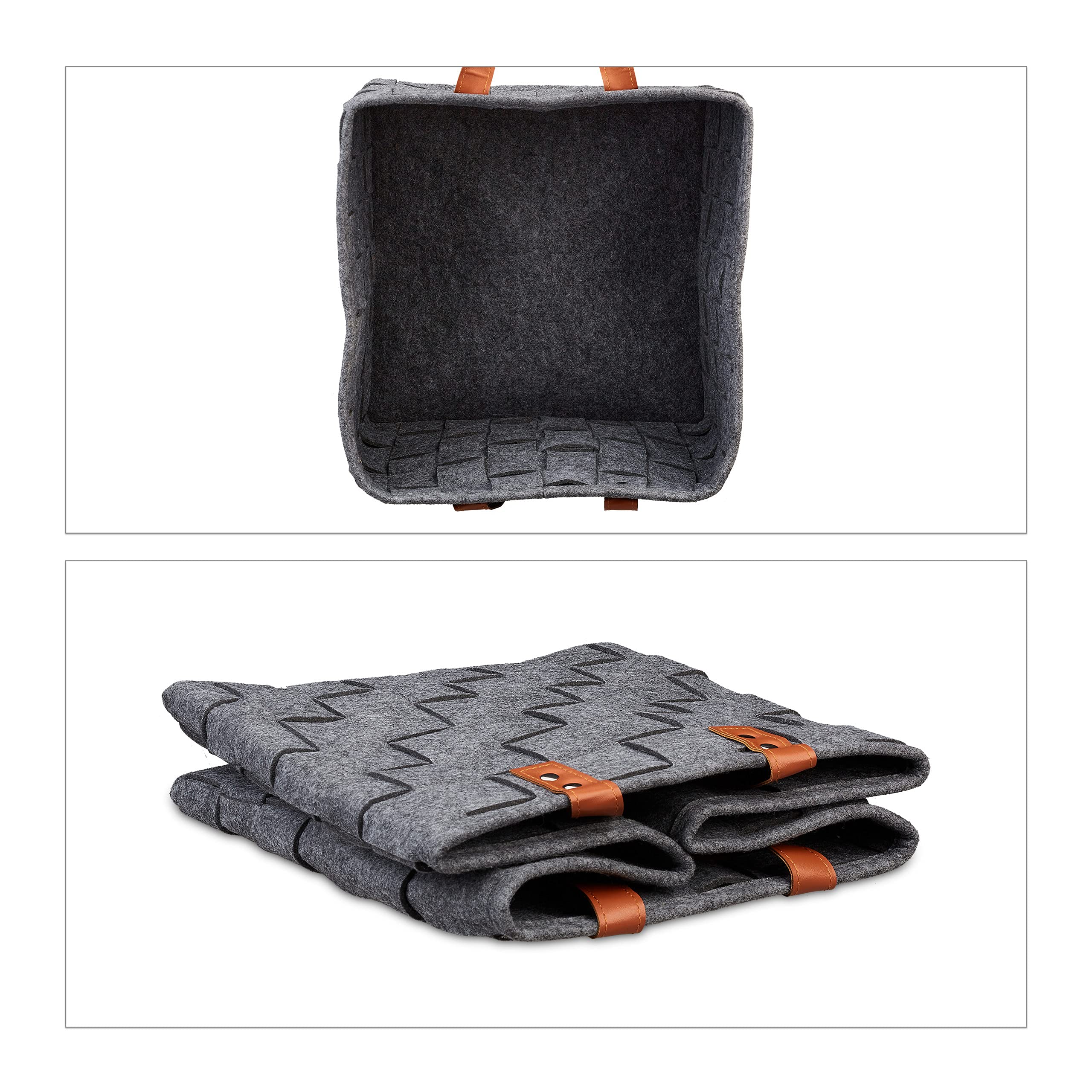 relaxdays-filzkorb-geflochten-aufbewahrungskorb-dunkelgrau-29-x-31-x-31-cm image 6