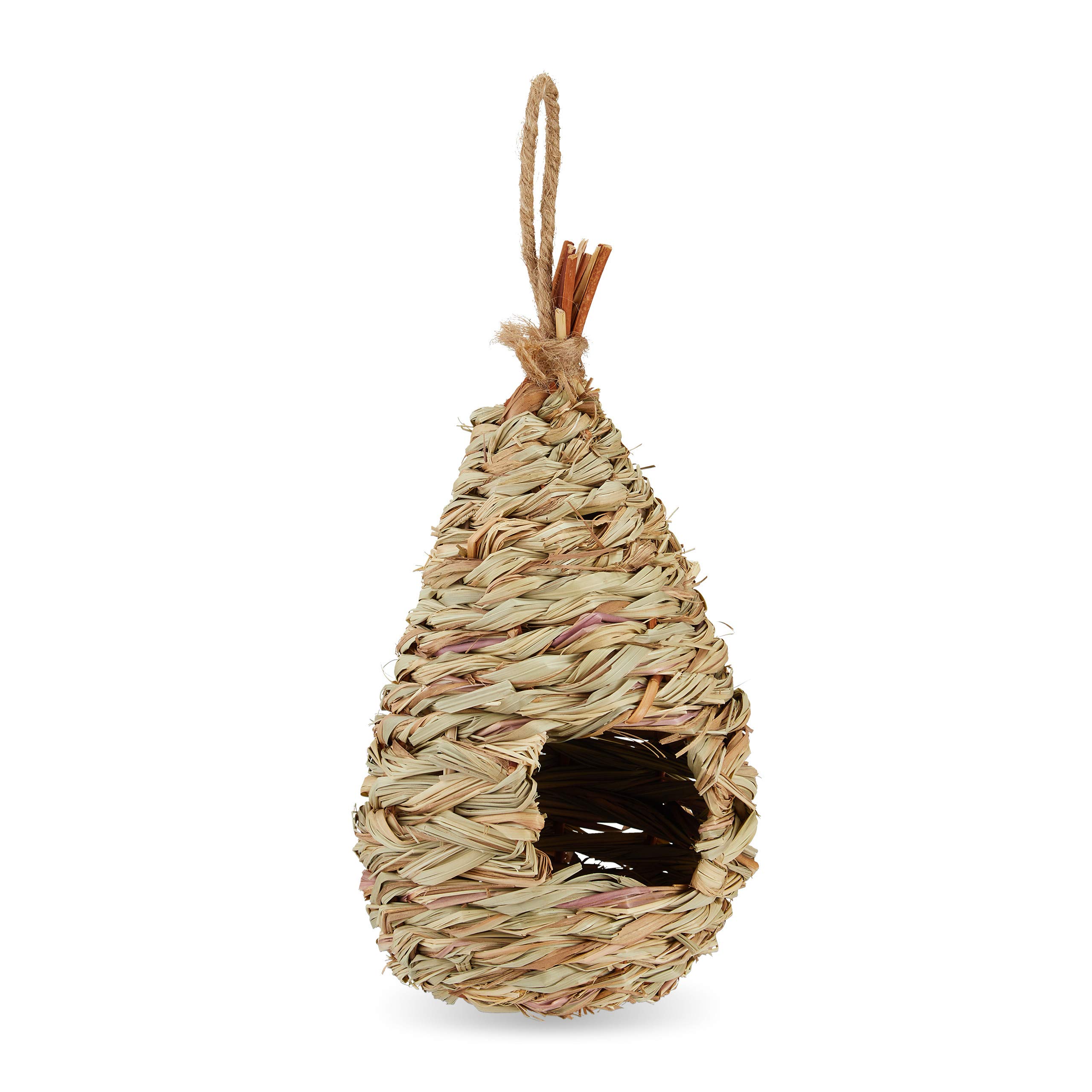 relaxdays-vogelnest-deko-nistkasten-zum-aufh-ngen-aus-stroh image 1