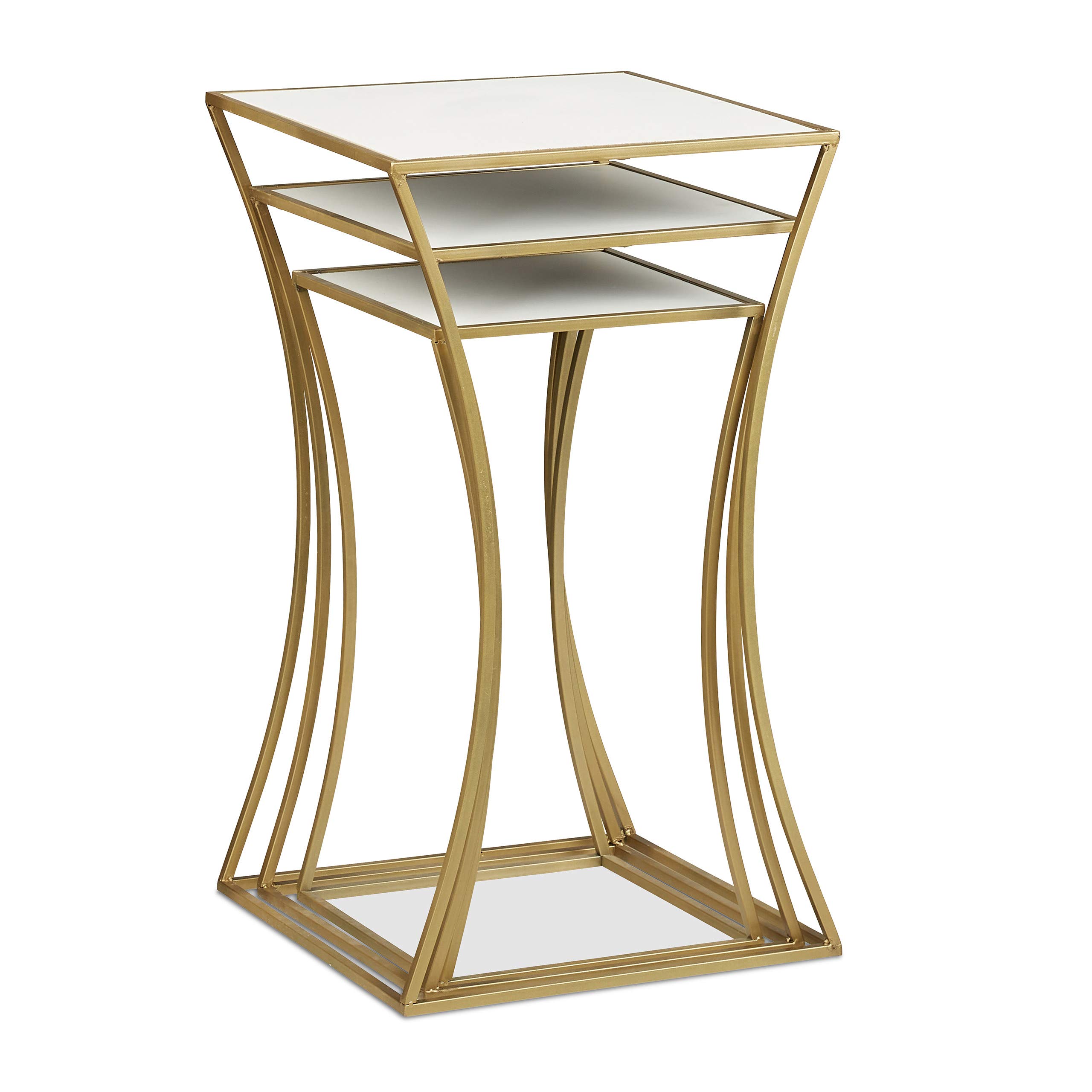 relaxdays-blumenhocker-3er-set-quadratische-pflanzenst-nder-metall-mdf-wei-gold image 6