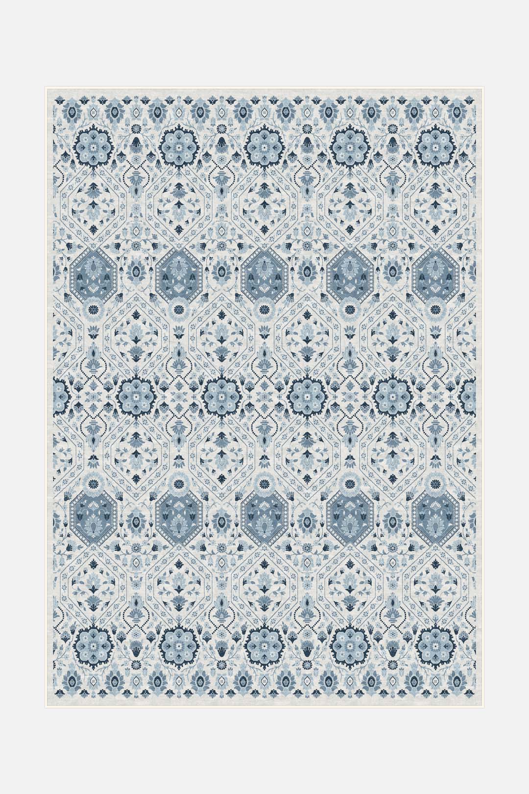 teppana-hangi-blau-waschbarer-teppich-floral-klassisch-blau-gr-n image 1