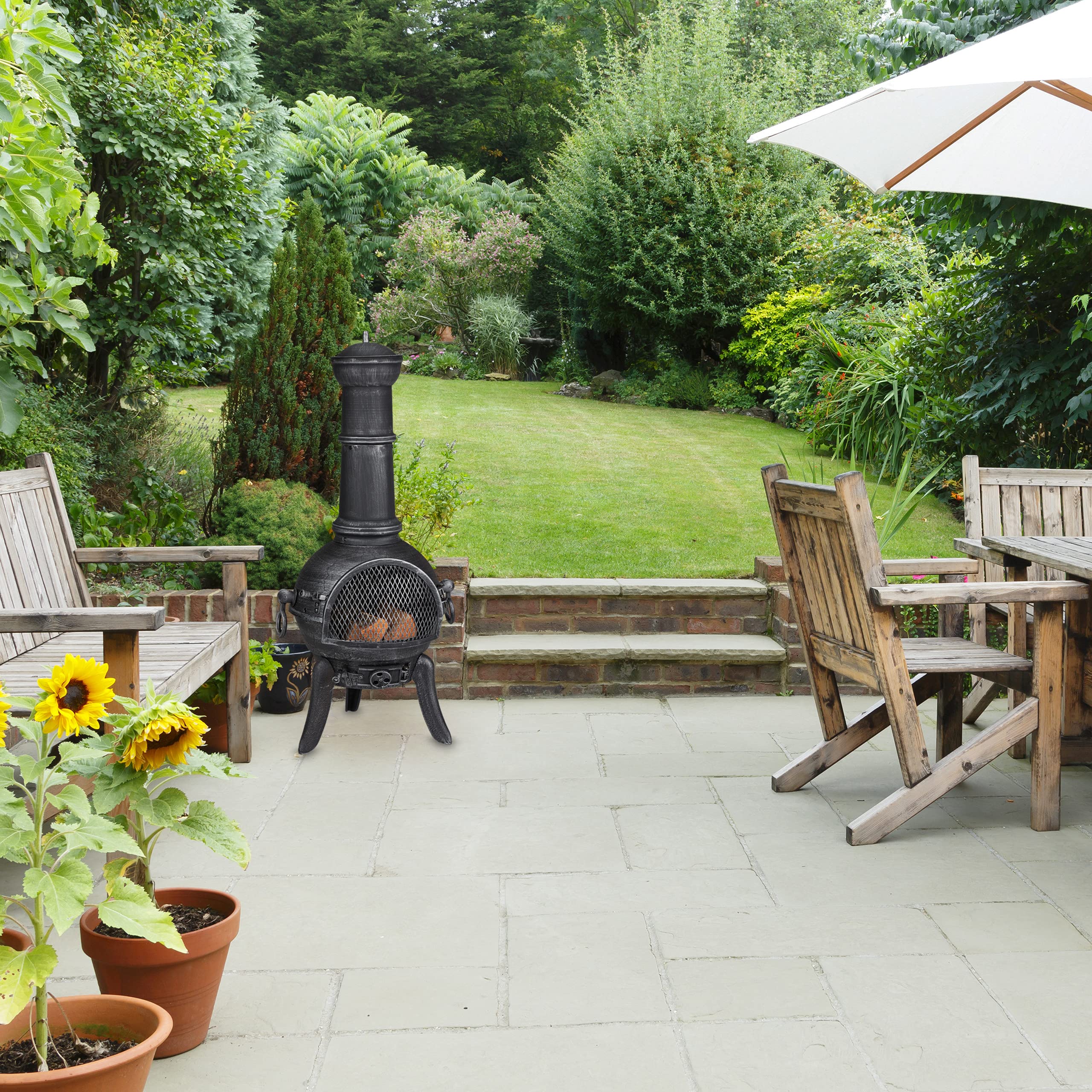 relaxdays-terrassenofen-aztekenofen-gusseisen-112x46x48-cm-silber image 2