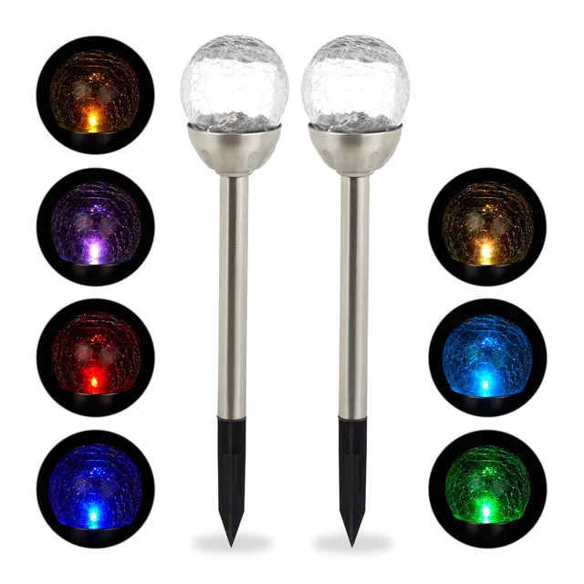 relaxdays-gartenleuchte-glaskugel-led-solar-2er-set-38x8-cm-silber image 1