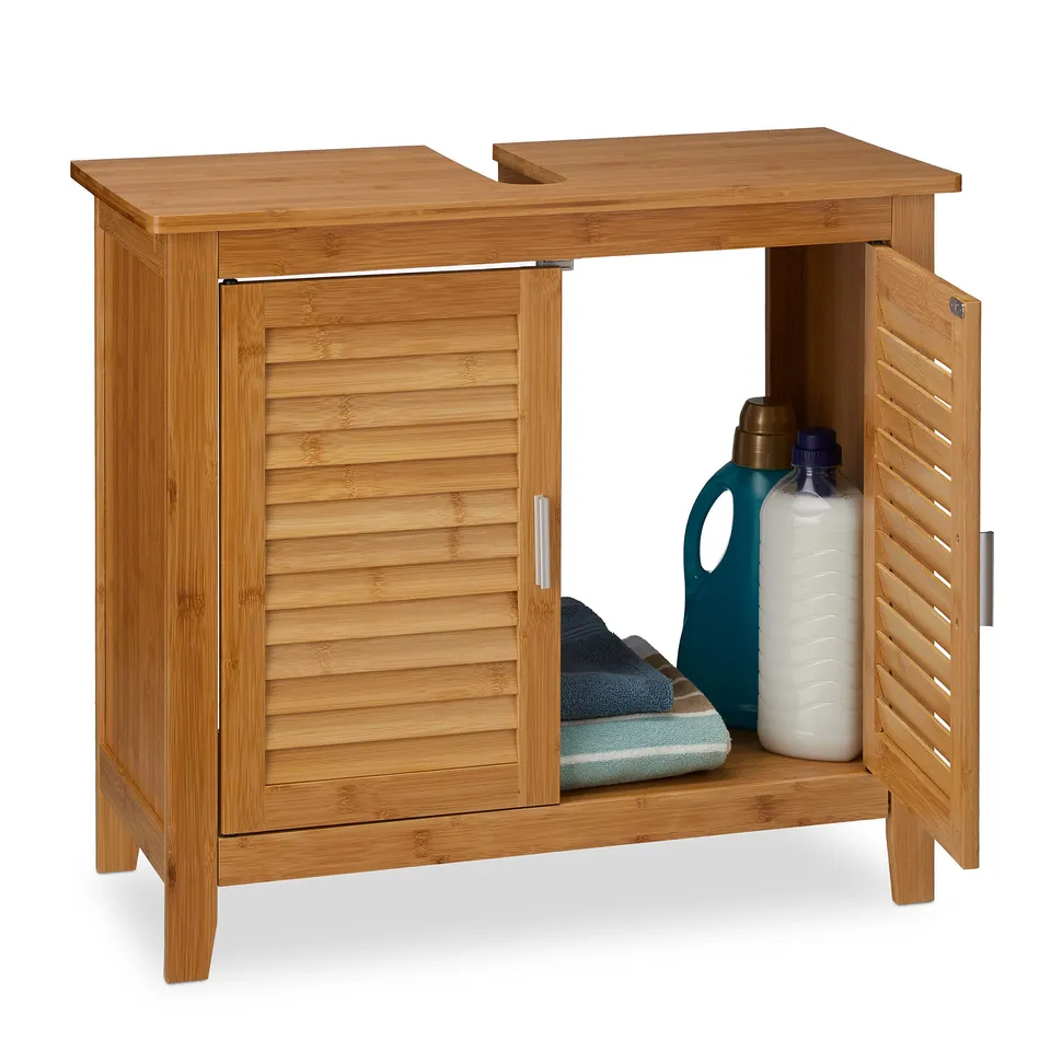 relaxdays-waschbeckenunterschrank-lamell-bambus-60-x-67-x-30-cm-natur image 1