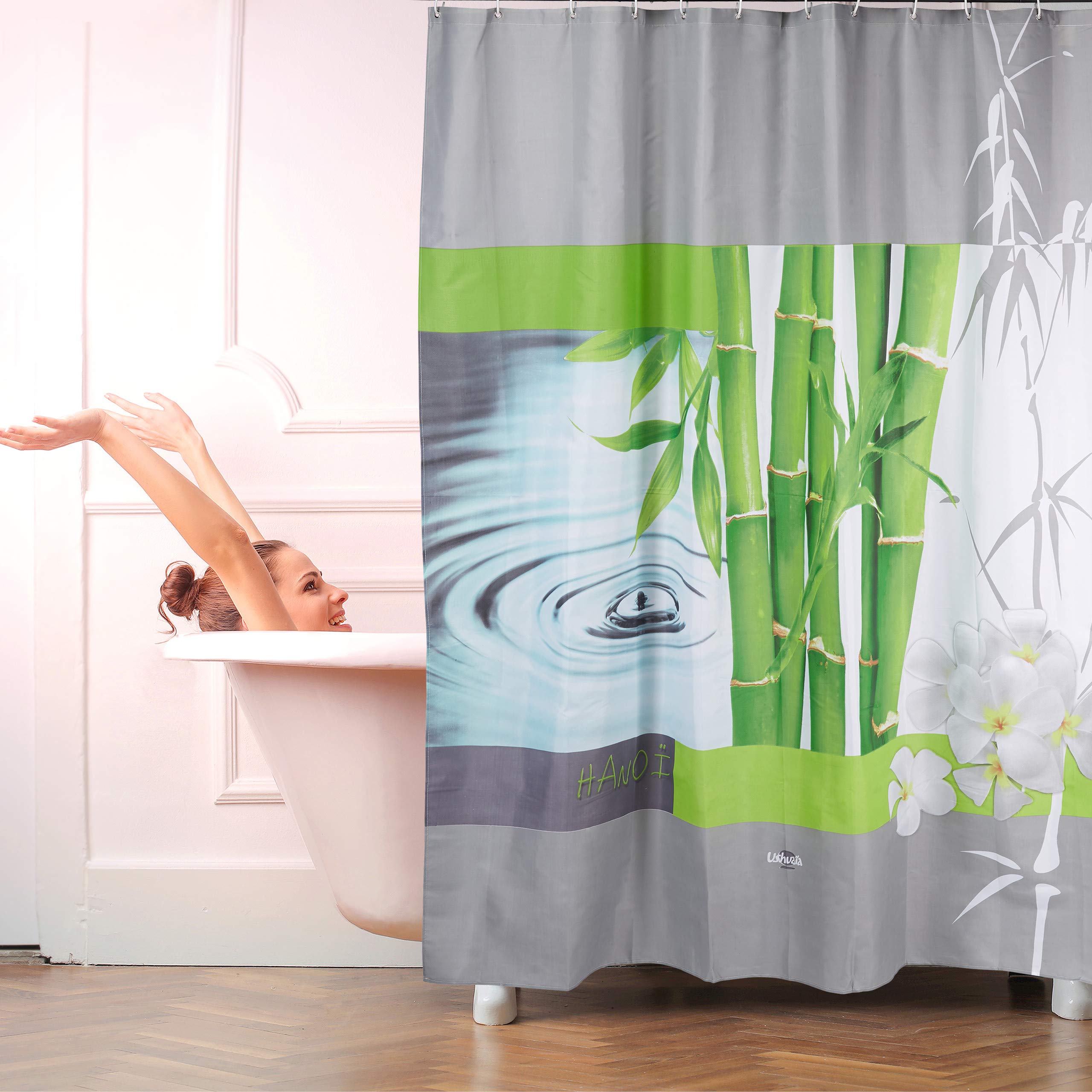 relaxdays-duschvorhang-180x200-cm-zen-bambus-textil-mit-12-haken image 2