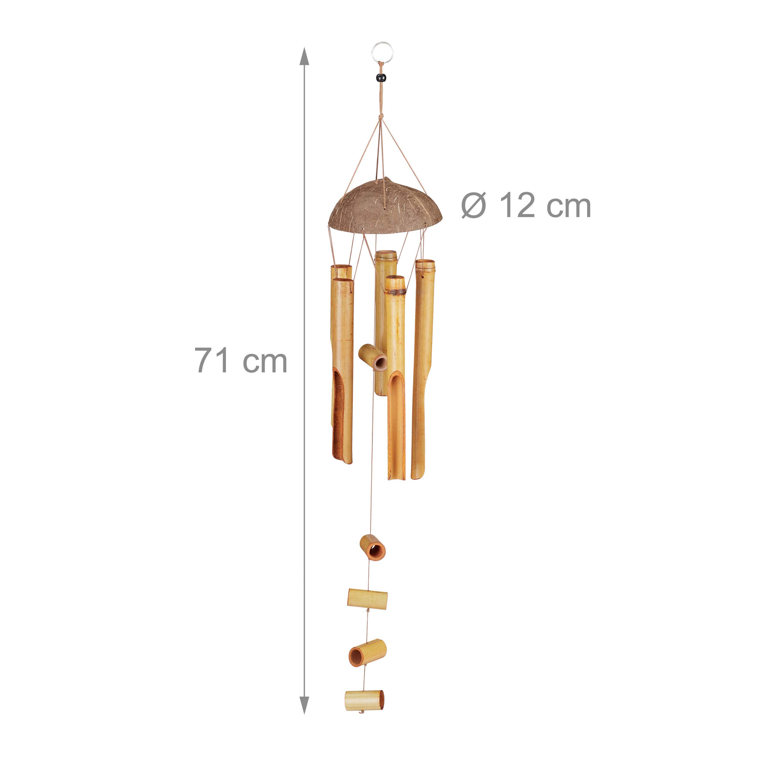 relaxdays-windspiel-bambus-holz-klangspiel-71-cm-natur image 4