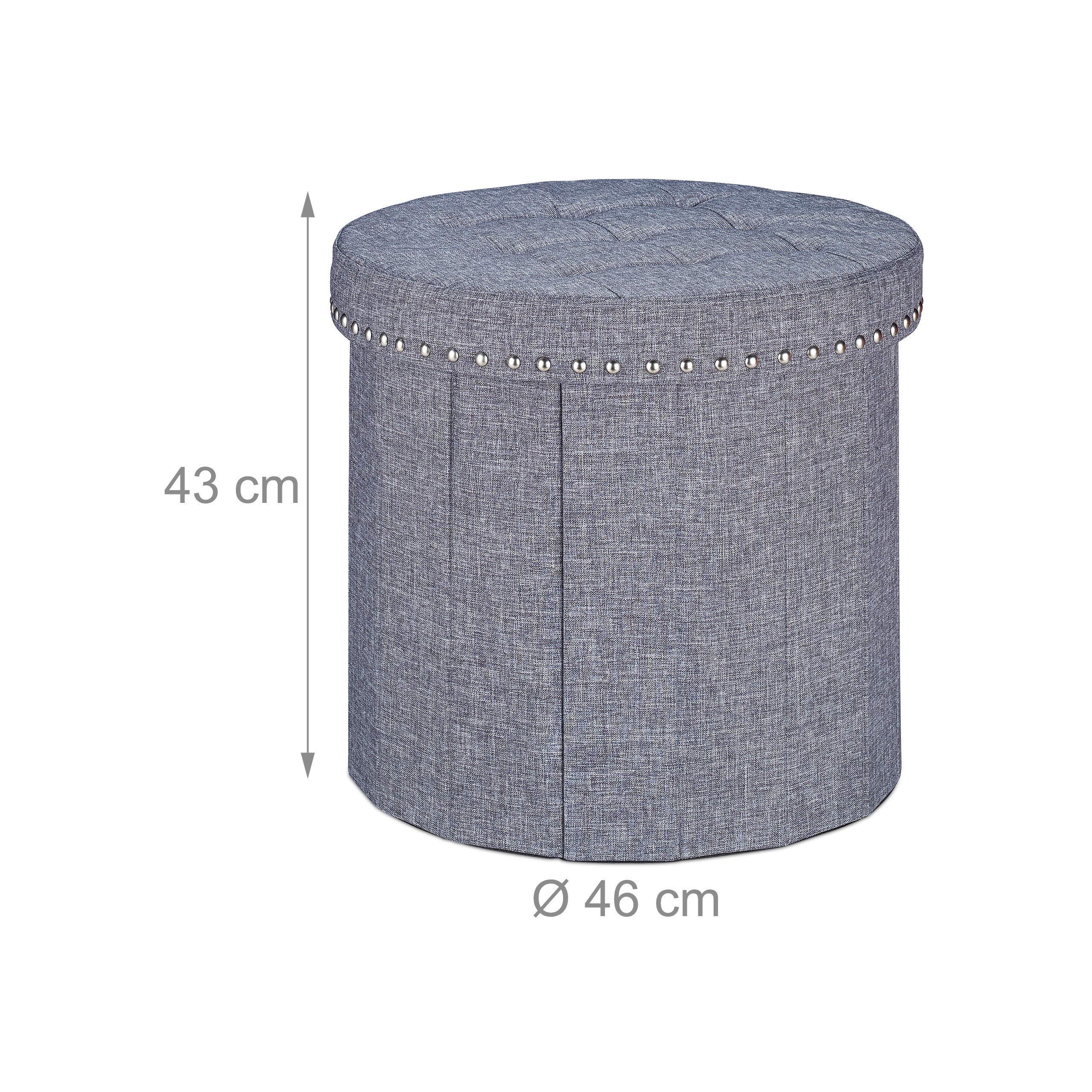 relaxdays-sitzhocker-mit-stauraum-rund-grau-43x46-cm-faltbar-300-kg image 3