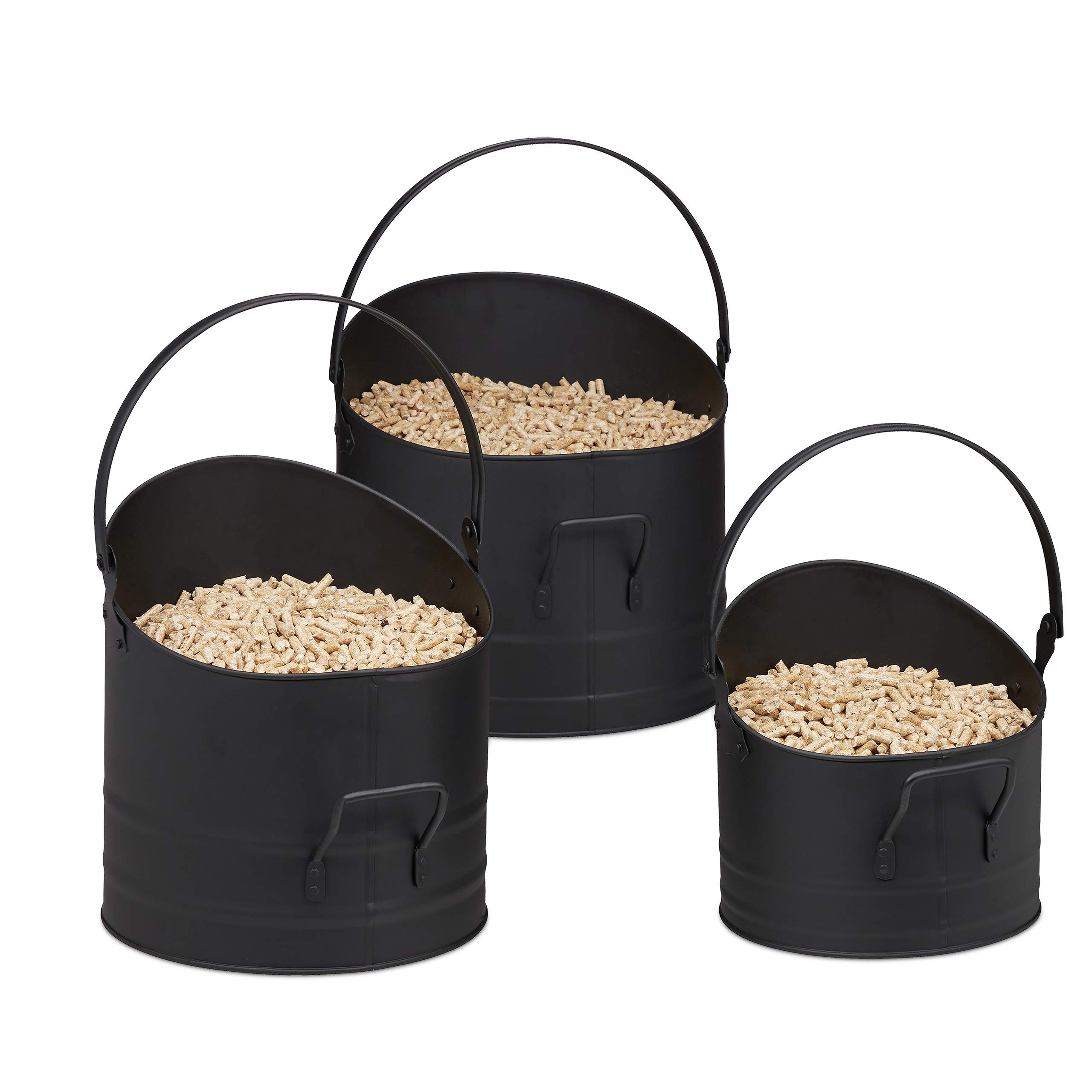 relaxdays-pelleteimer-3er-set-metall-kohleeimer-mit-griff-klappbarem-henkel-21-2 image 1