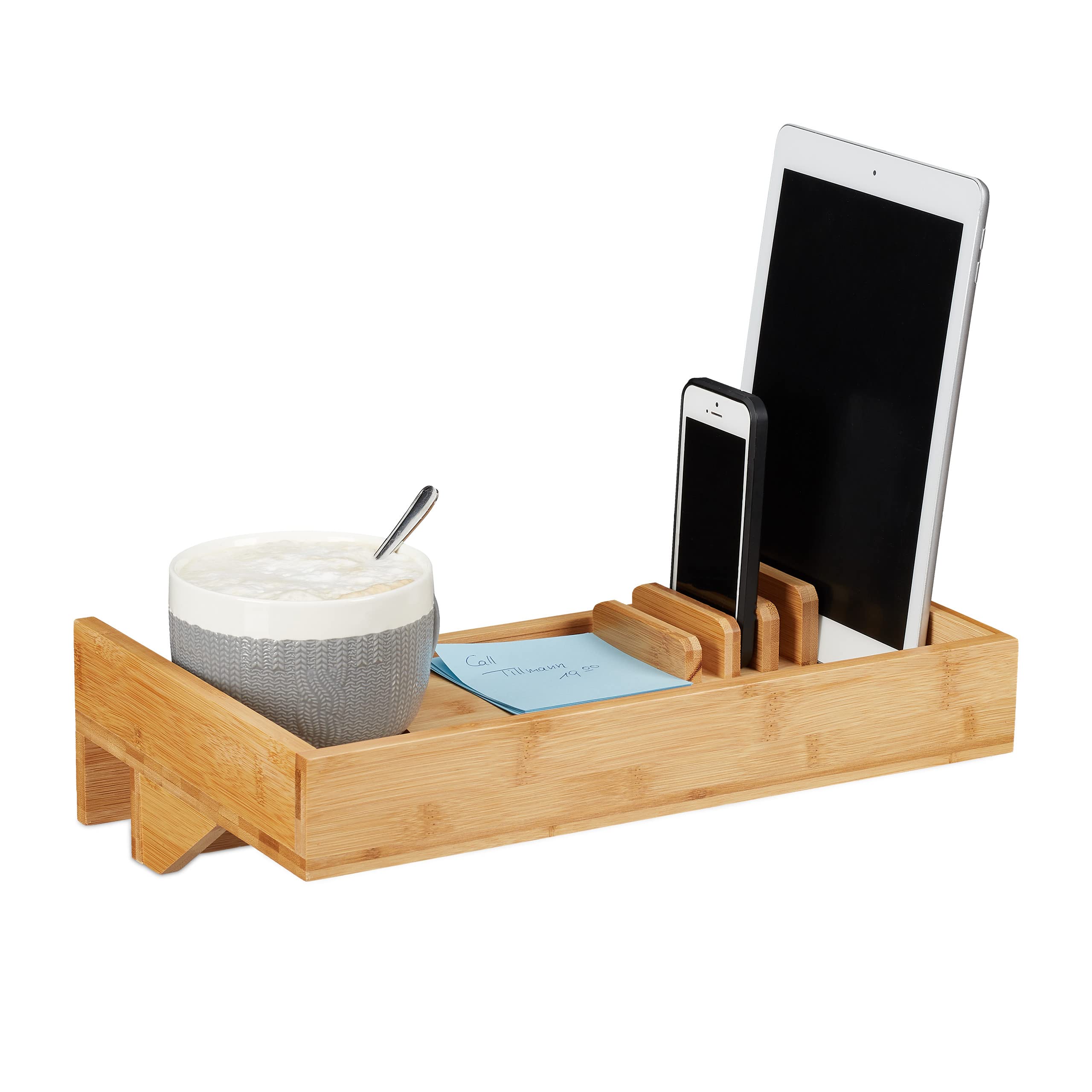 relaxdays-bettablage-bambus-zum-anklemmen-getr-nkehalter-9-cm-natur image 1