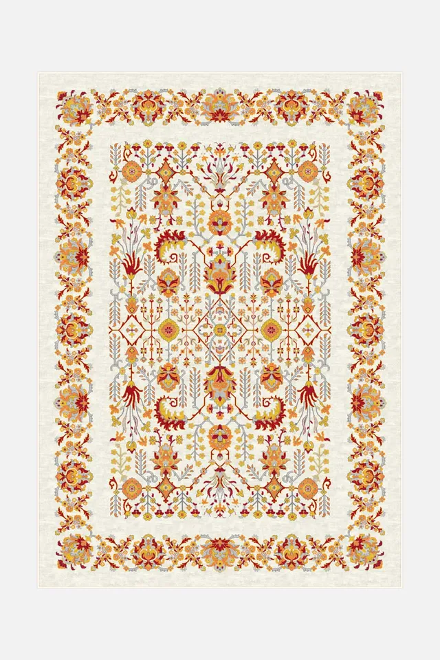 teppana-fleur-rot-teppich-waschbarer-indoor-teppich image 1