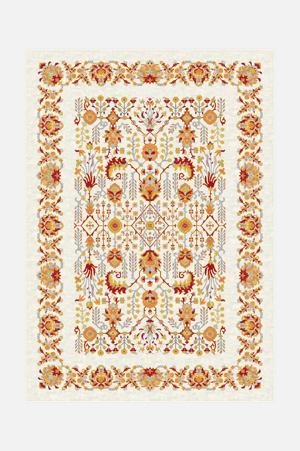 teppana-fleur-rot-teppich-waschbarer-indoor-teppich image 1