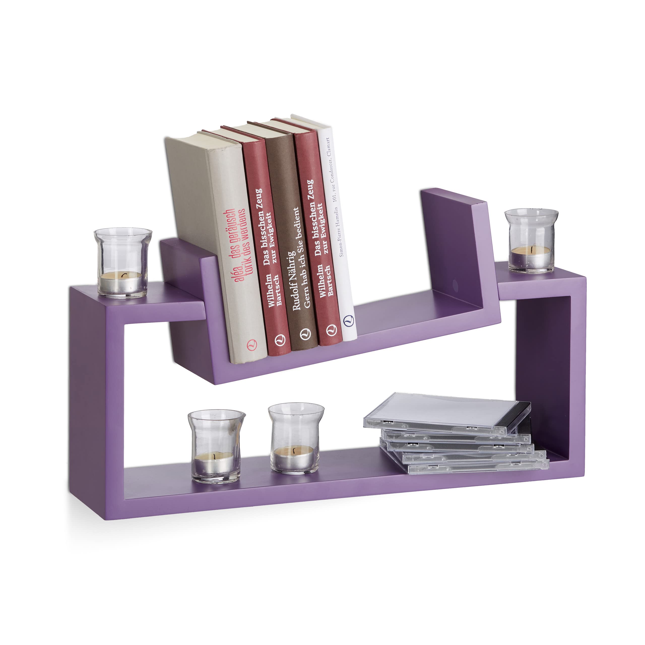 relaxdays-wandregal-2er-set-u-form-violett-50-cm-wandboard-holz image 1