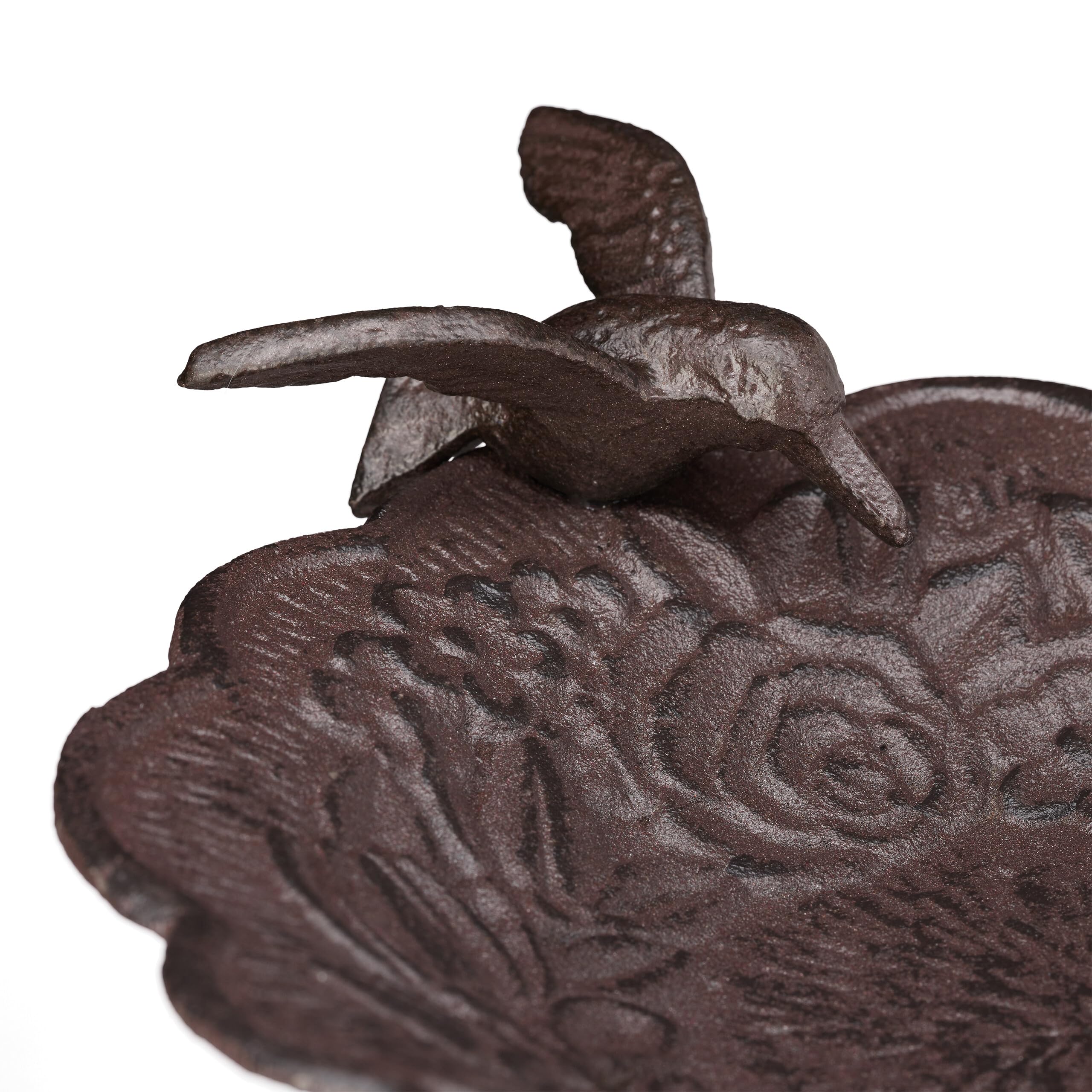 relaxdays-vogeltr-nke-gusseisen-braun-40-cm-stehend-mit-blumenmuster image 7