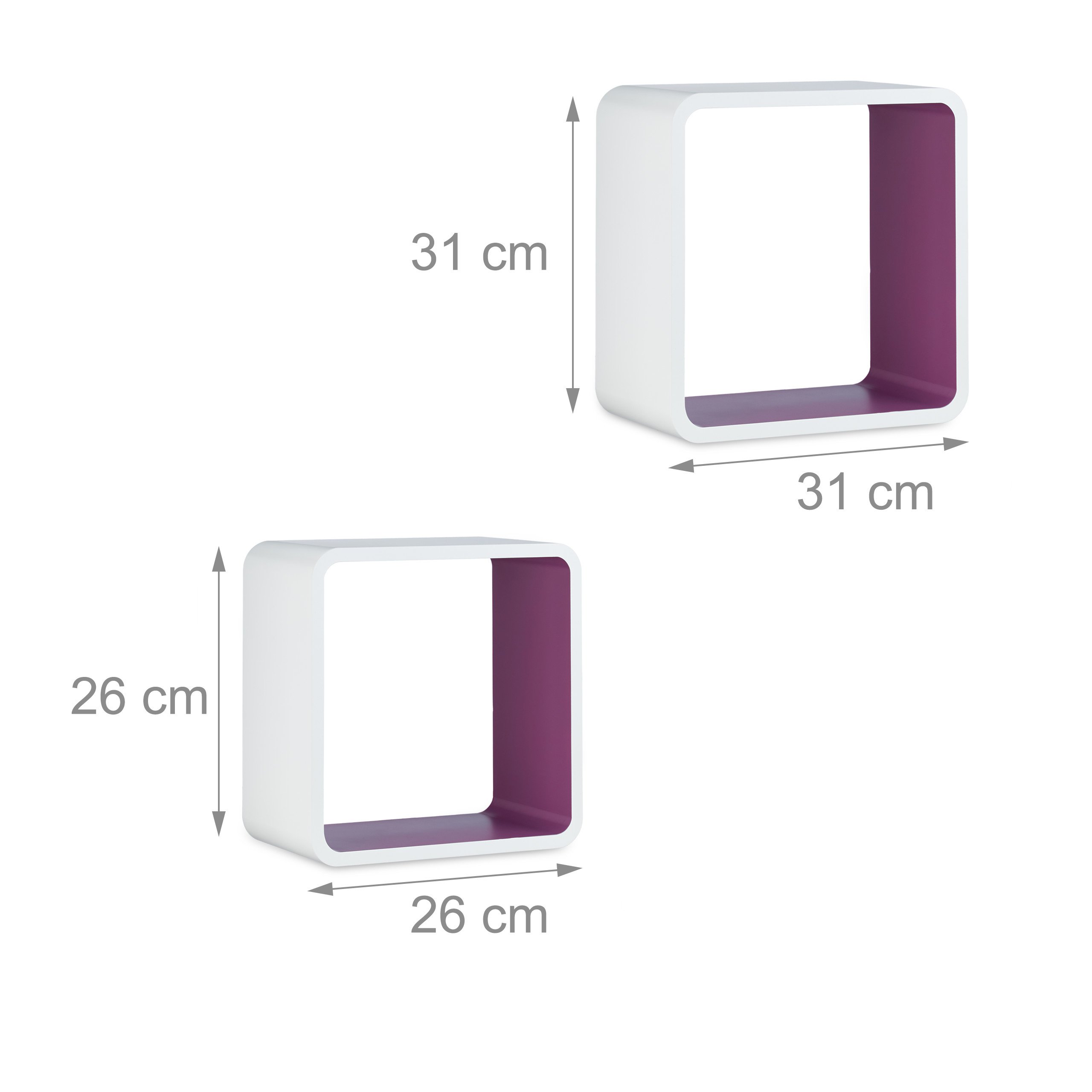 relaxdays-wandregal-cube-4er-set-mdf-wei-violett image 3