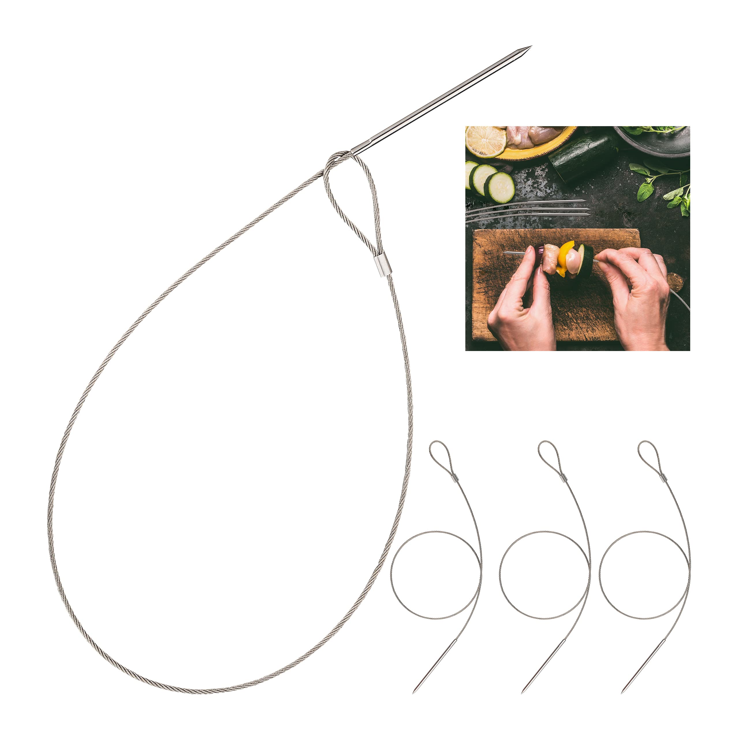 relaxdays-flexible-grillspie-e-edelstahl-78-cm-4er-set-silber image 1
