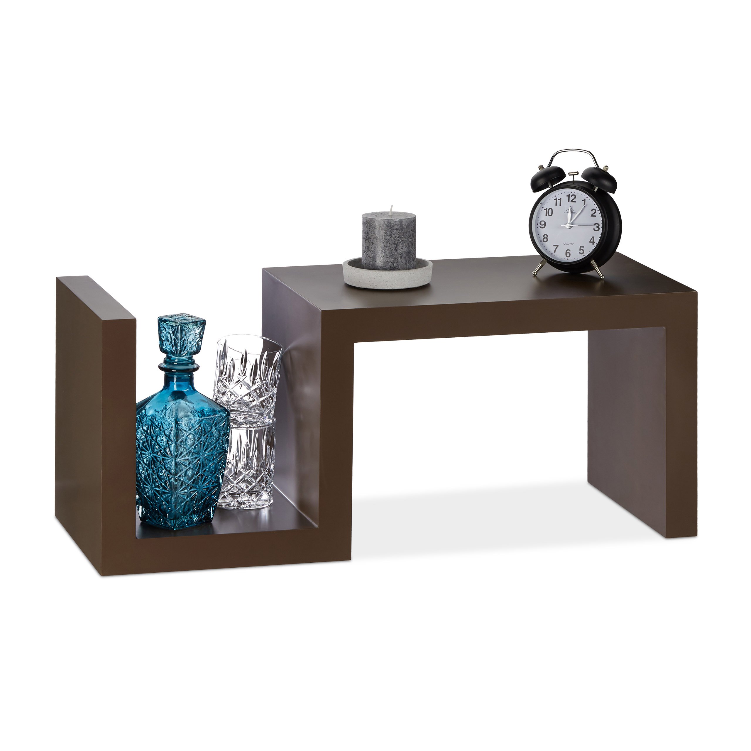 relaxdays-standregal-retro-s-form-3-ebenen-75x30x30-cm-braun image 3