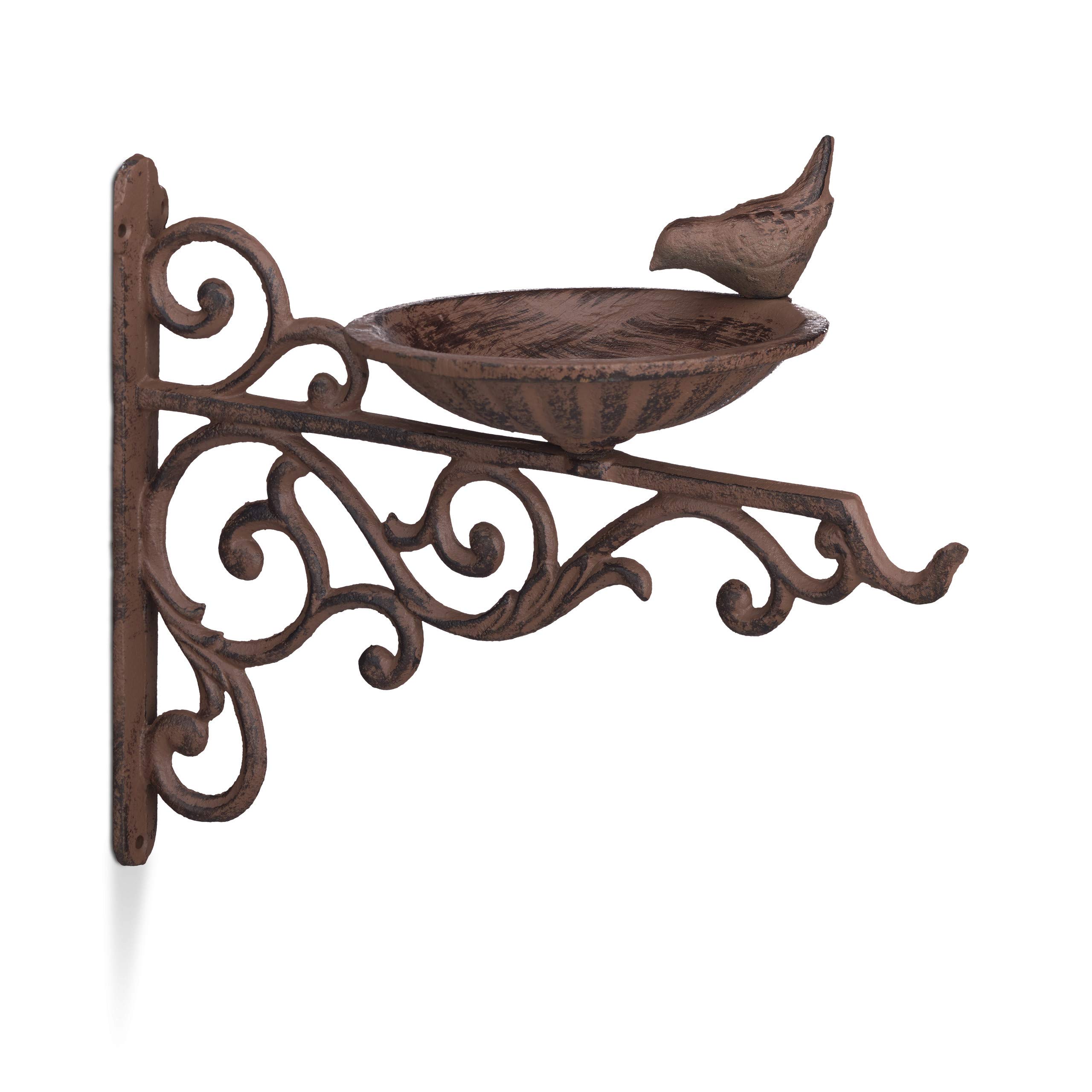 relaxdays-vogeltr-nke-gusseisen-wandmontage-braun-24-x-28-x-14-cm image 1