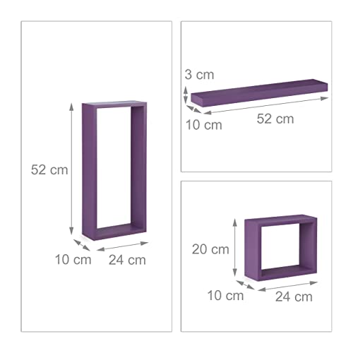 relaxdays-wandregal-4er-set-cube-regalw-rfel-und-wandbrett-mdf-violett-bis-8-kg image 7
