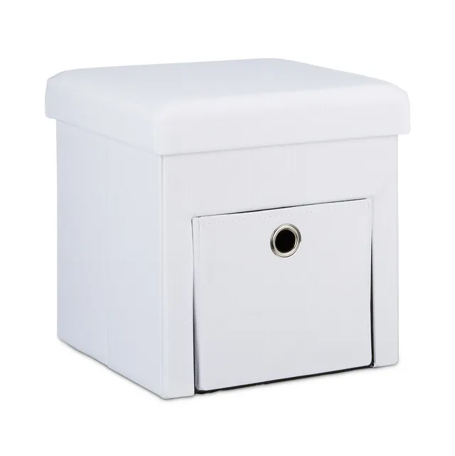 relaxdays-sitzhocker-faltbar-leinen-wei-38x38x38cm-40l image 1